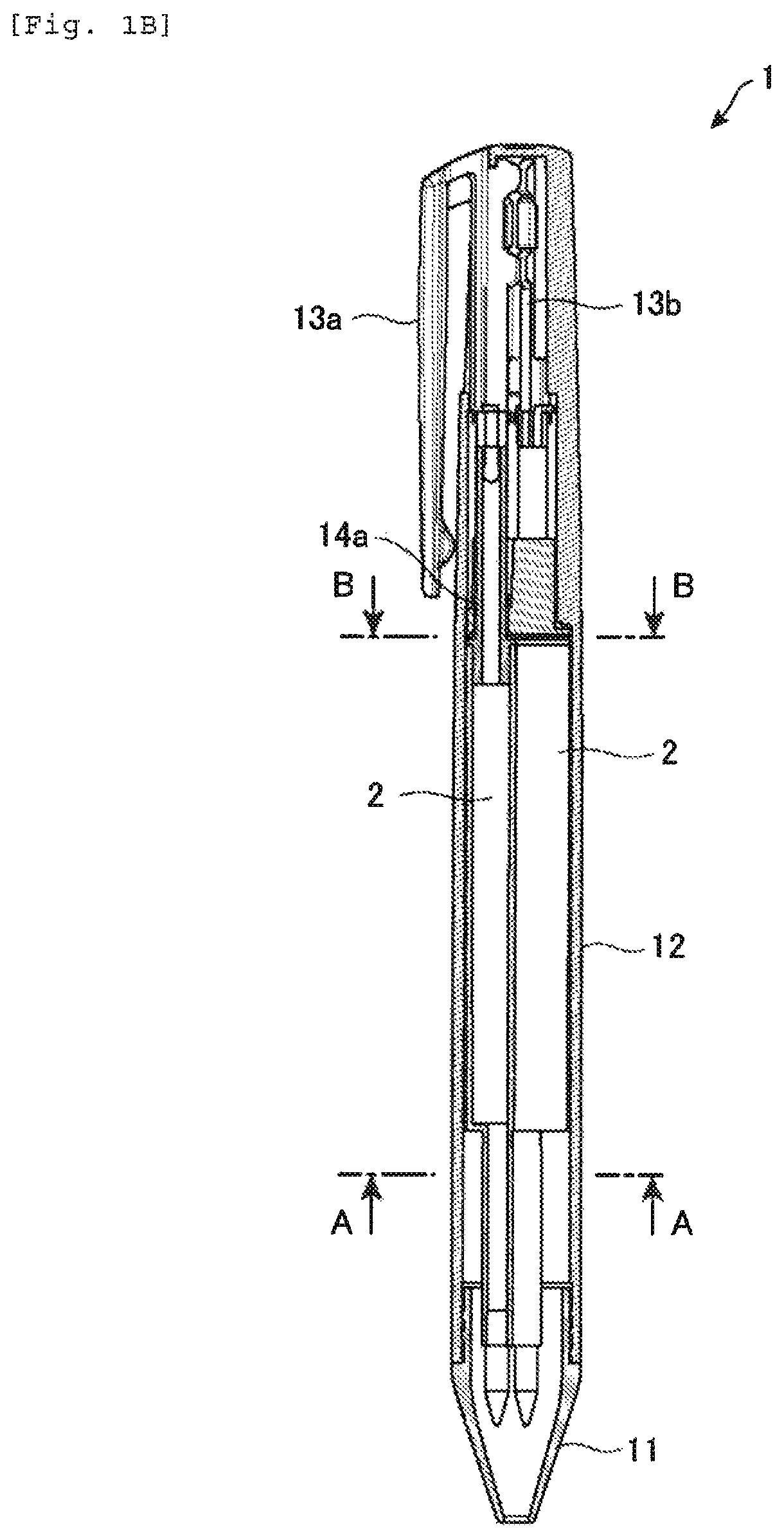 Patent US12090777 Figure 2 – Writing instrument refills and writing instrument