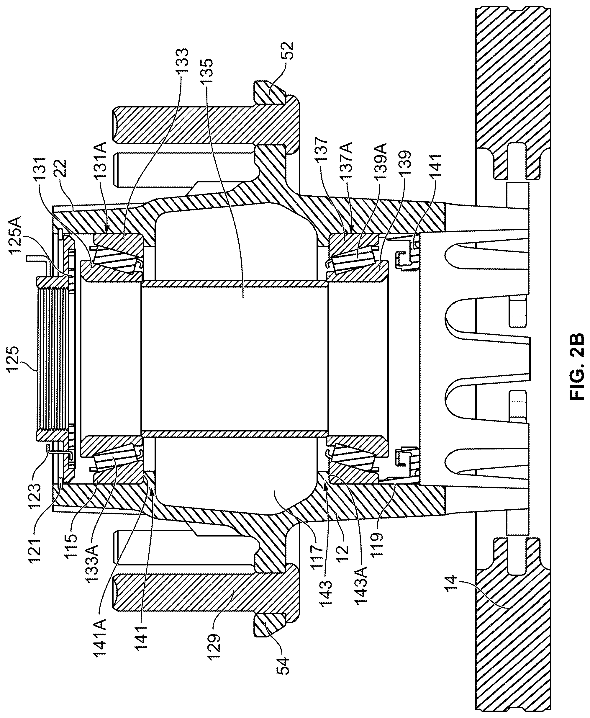 Patent US12090781 Figure 3 – Wheel hub with integrated circular brake element
