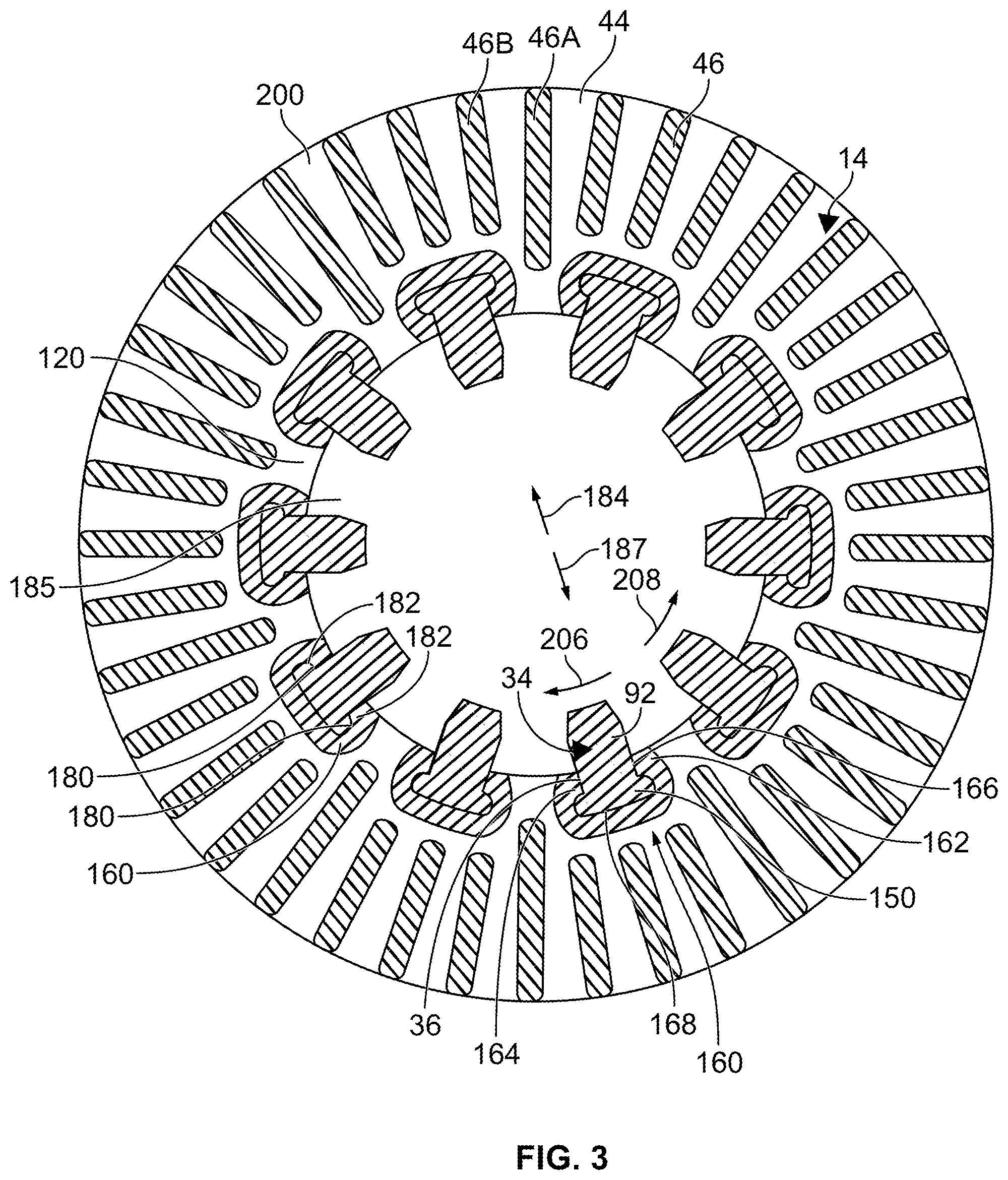 Patent US12090781 Figure 4 – Wheel hub with integrated circular brake element