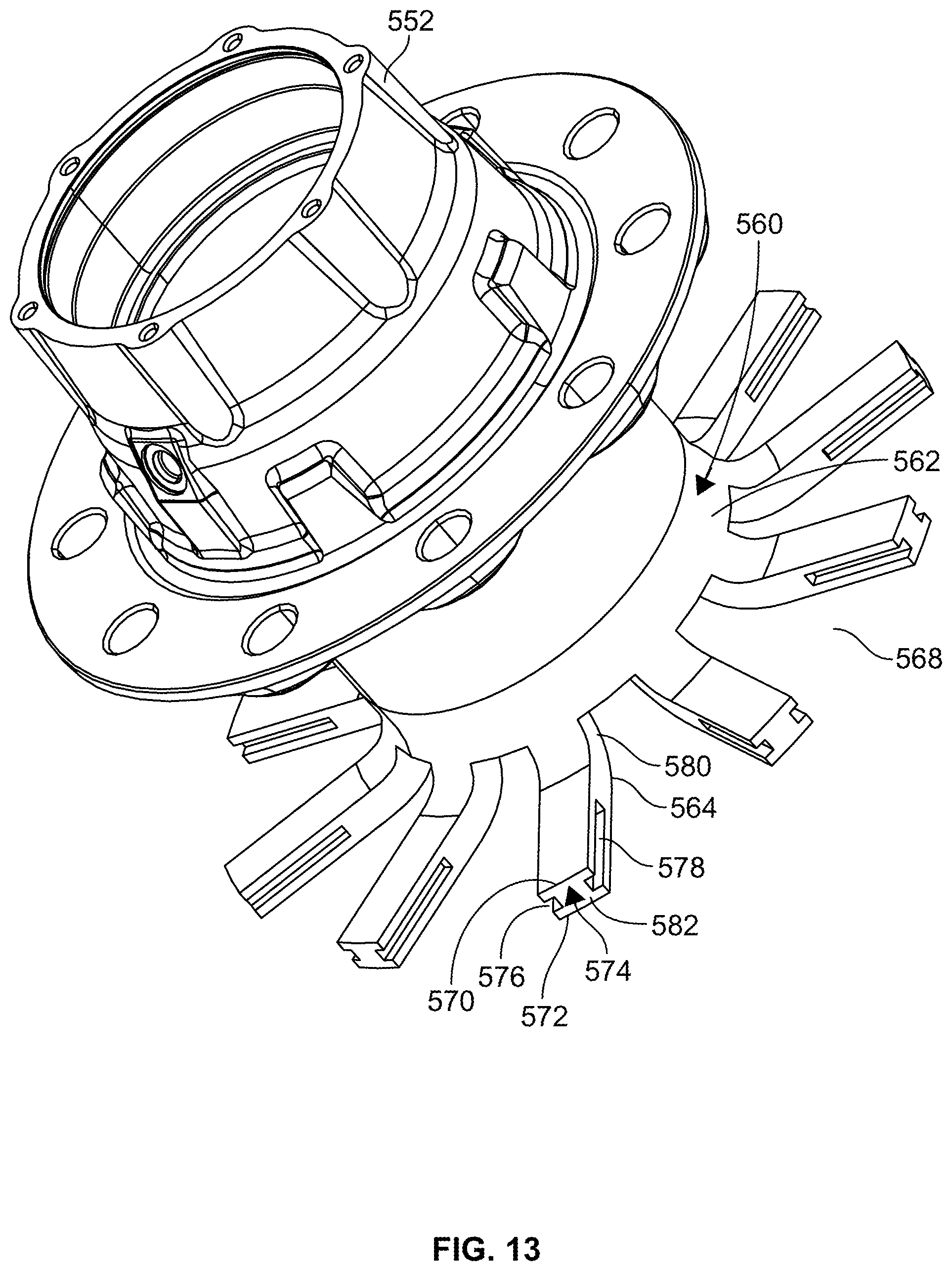 Patent US12090781 Figure 14 – Wheel hub with integrated circular brake element
