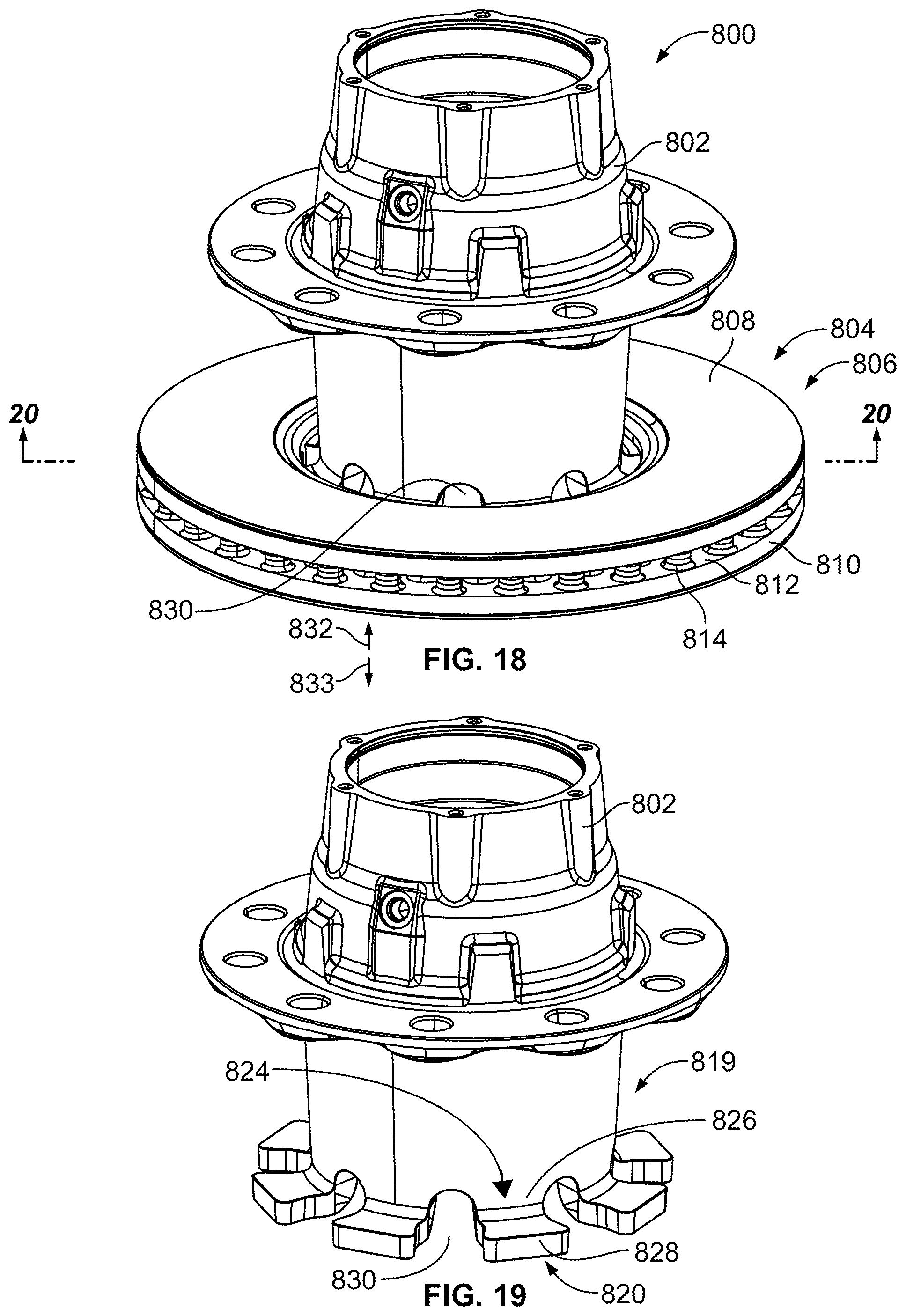 Patent US12090781 Figure 18 – Wheel hub with integrated circular brake element