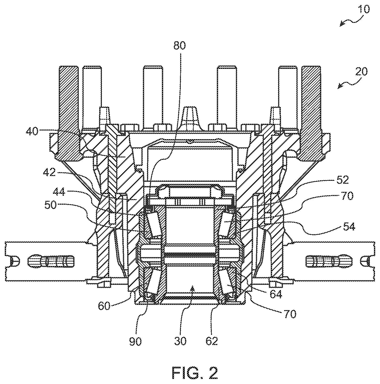 Patent US12090782 Figure 2 – Wheel end assembly for a vehicle