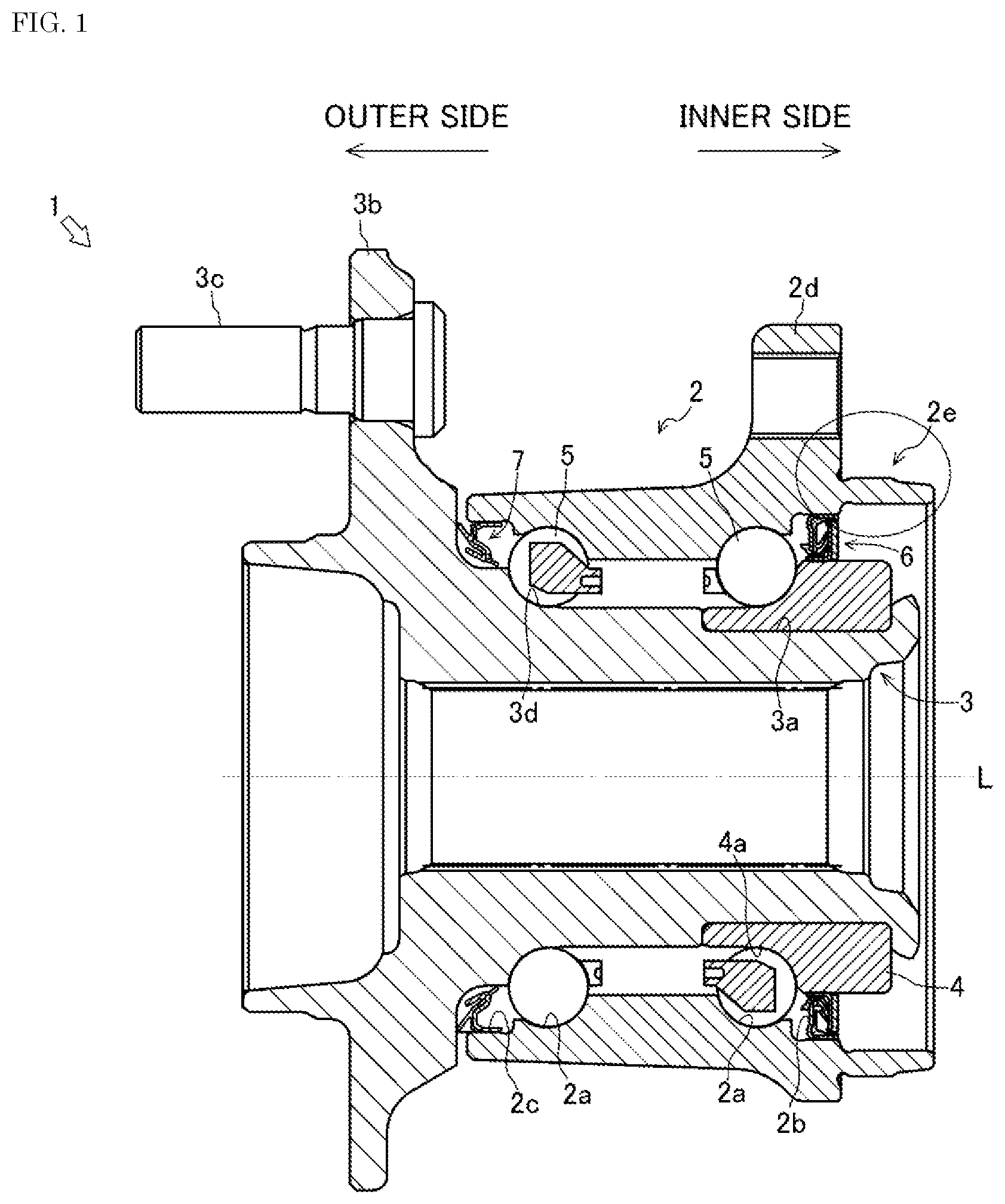 Patent US12090783 Figure 1 – Bearing device for vehicle wheel