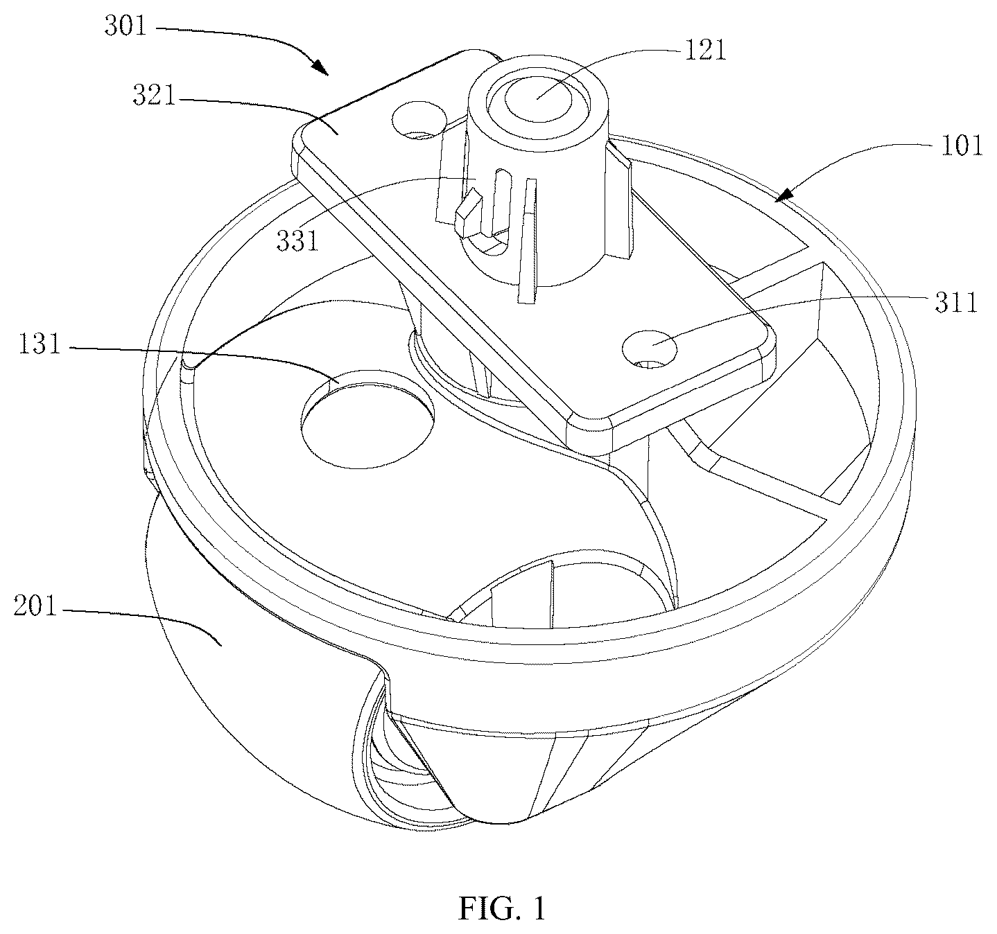 Patent US12090785 Figure 1 – Universal wheel assembly and smart cleaning device having same