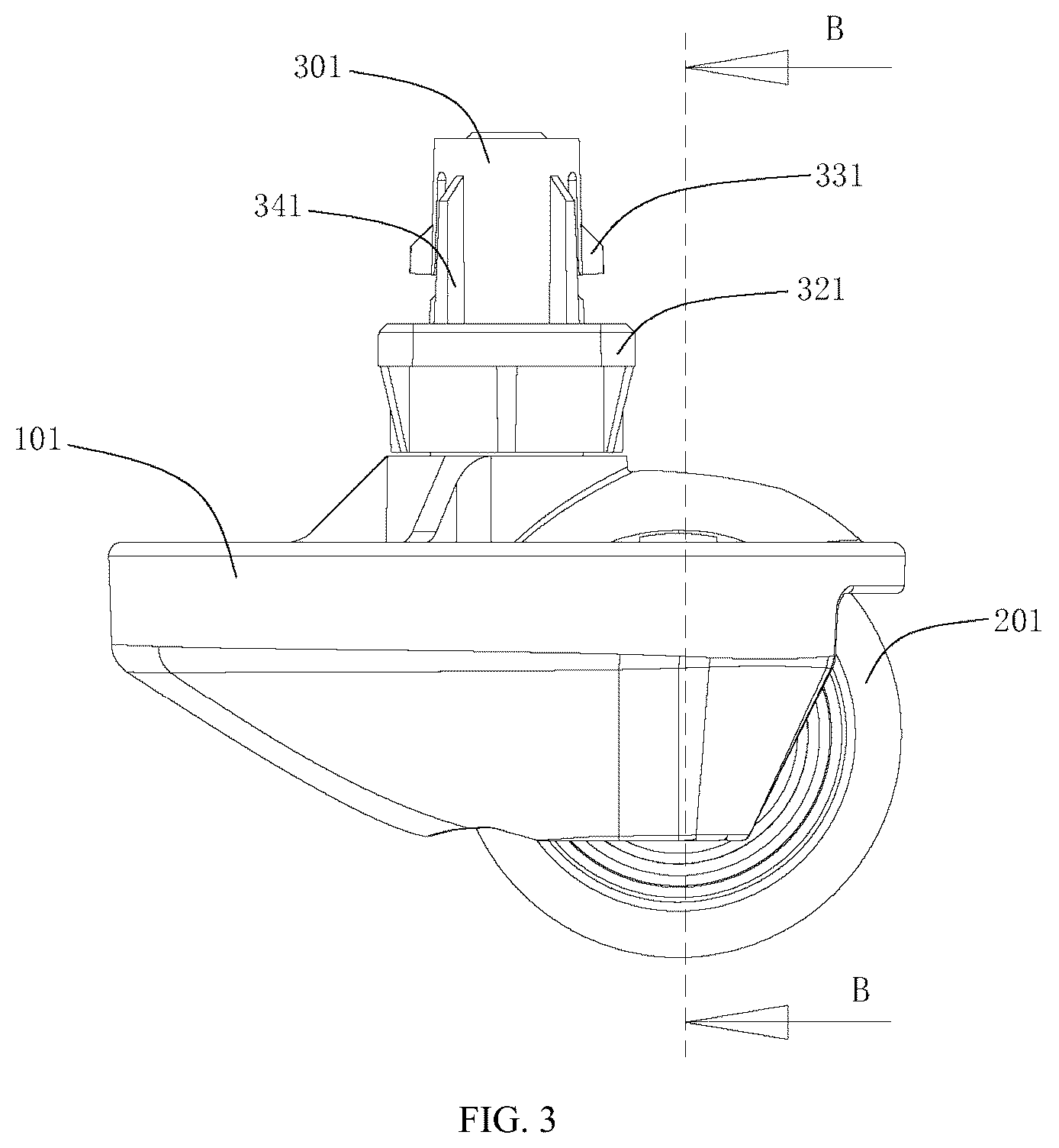 Patent US12090785 Figure 3 – Universal wheel assembly and smart cleaning device having same
