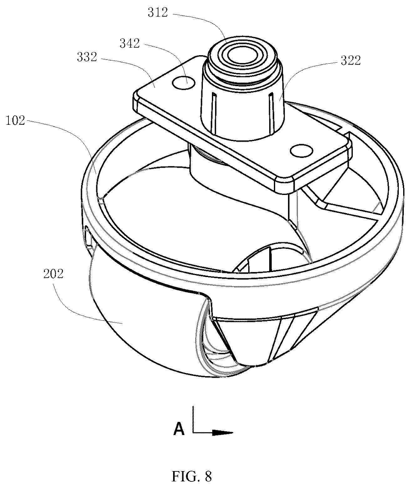 Patent US12090785 Figure 8 – Universal wheel assembly and smart cleaning device having same