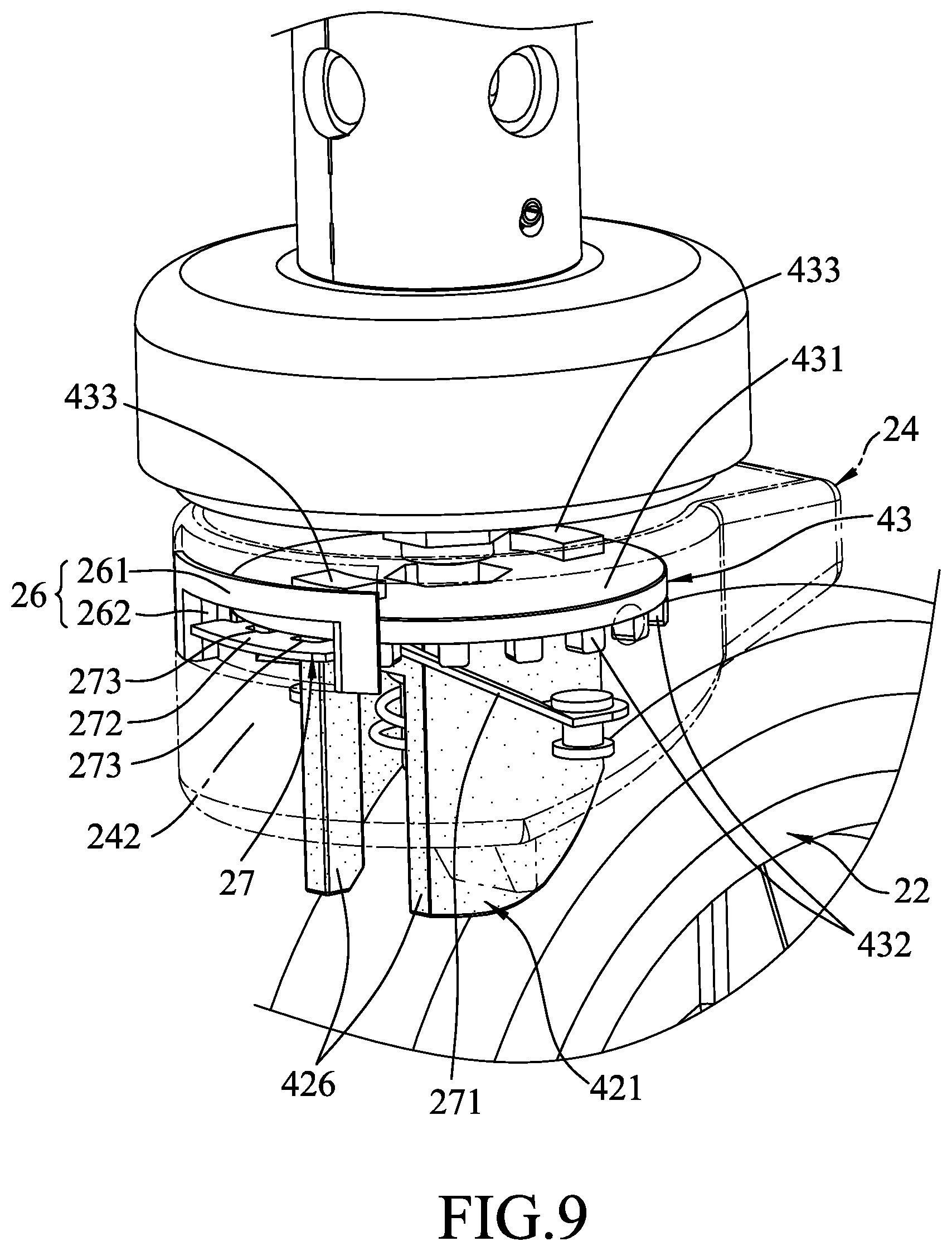 Patent US12090786 Figure 9 – Caster device