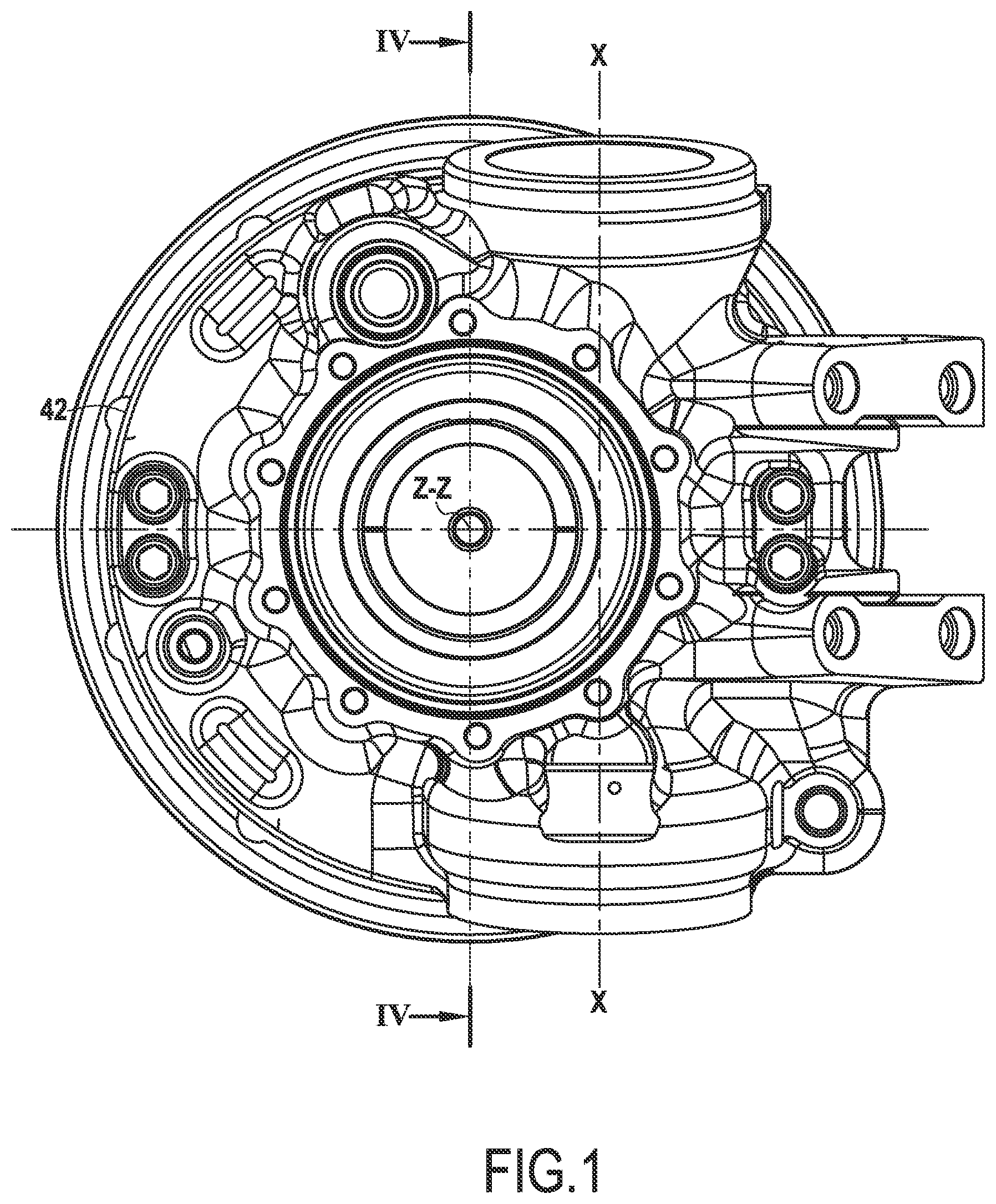 Patent US12090787 Figure 1 – Hydraulic motor for a vehicle steered wheel