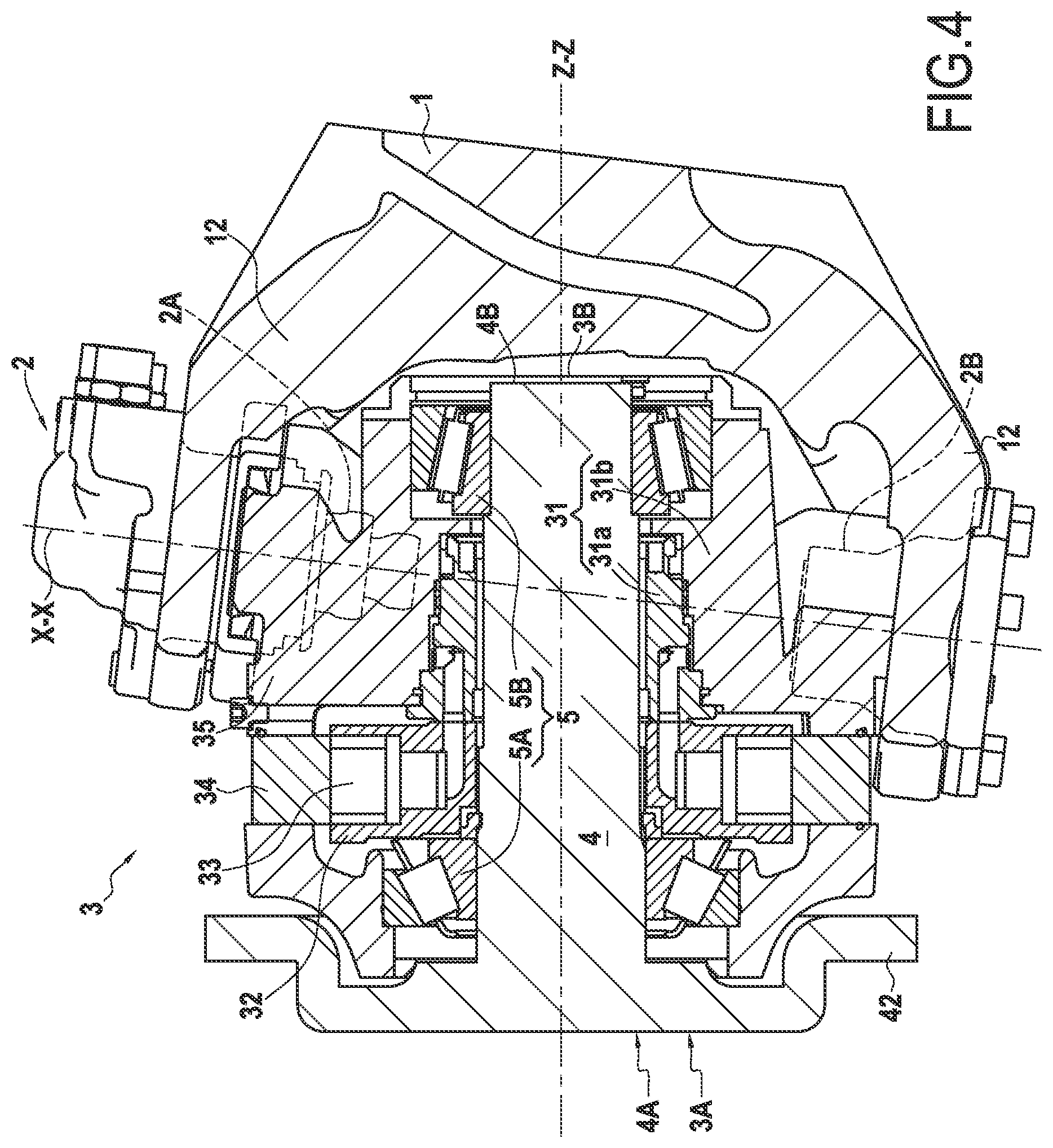 Patent US12090787 Figure 4 – Hydraulic motor for a vehicle steered wheel