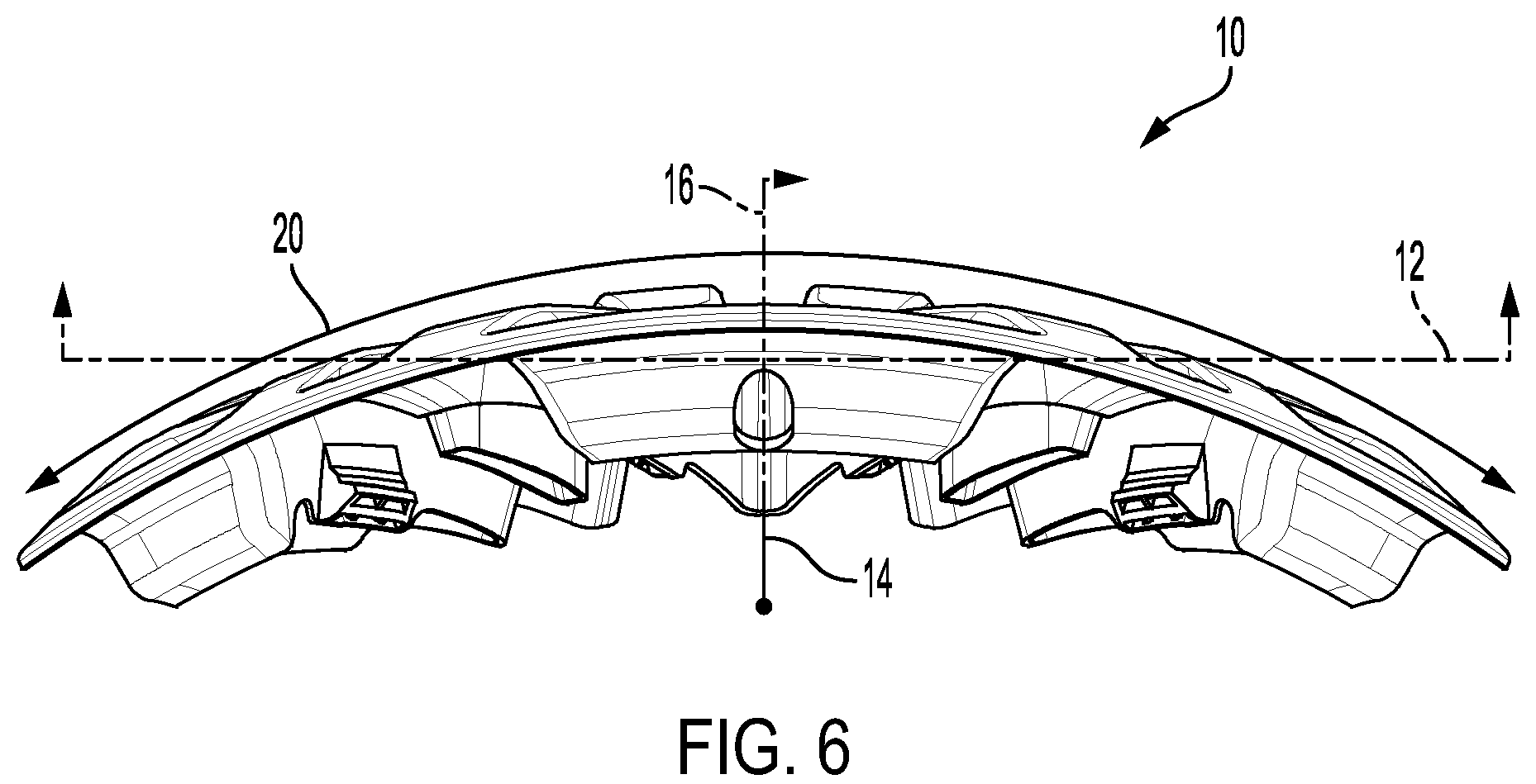 Patent US12090788 Figure 6 – Flexible wheel cover overlay with extended surround