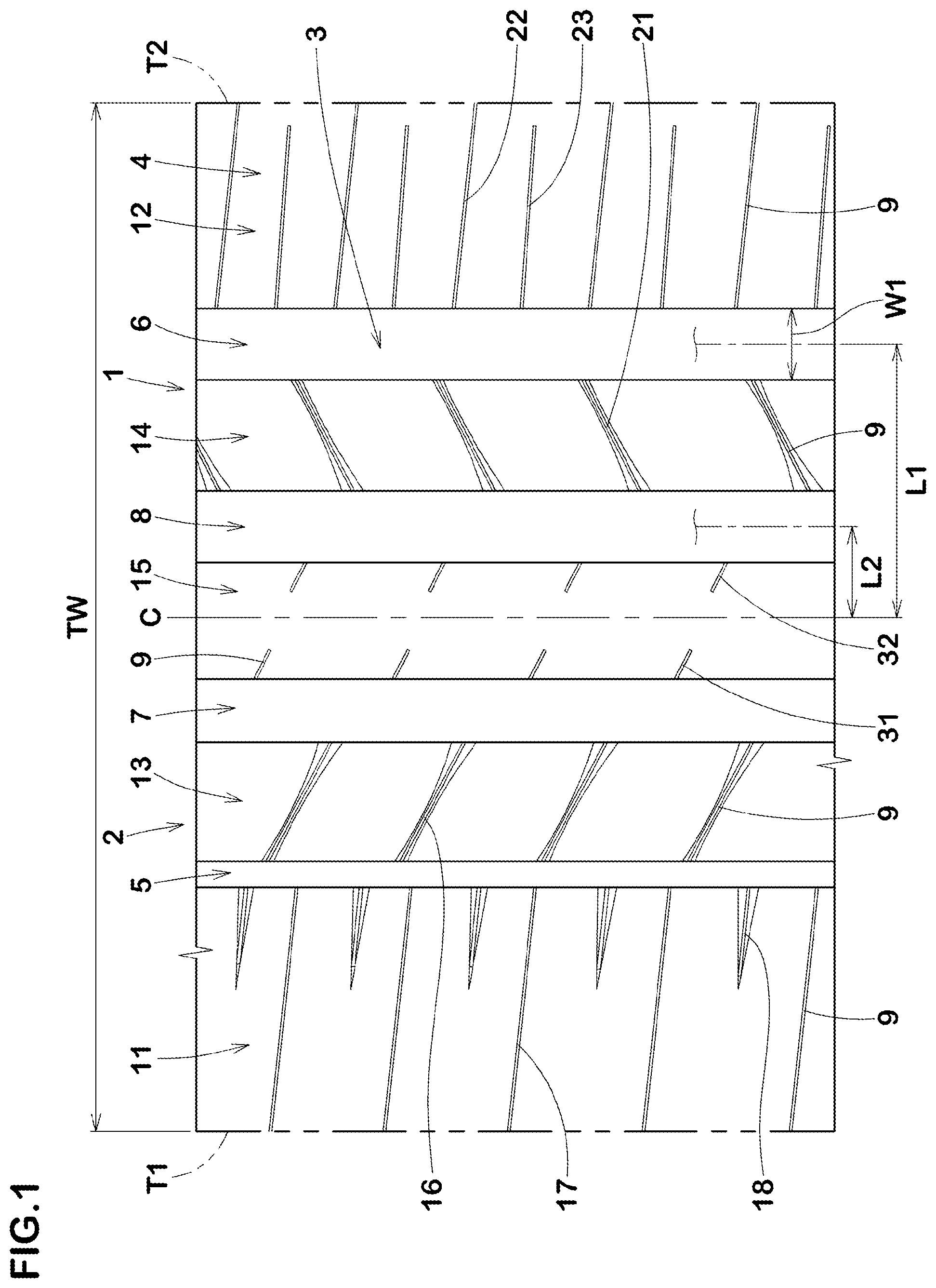 Patent US12090793 Figure 1 – Tire