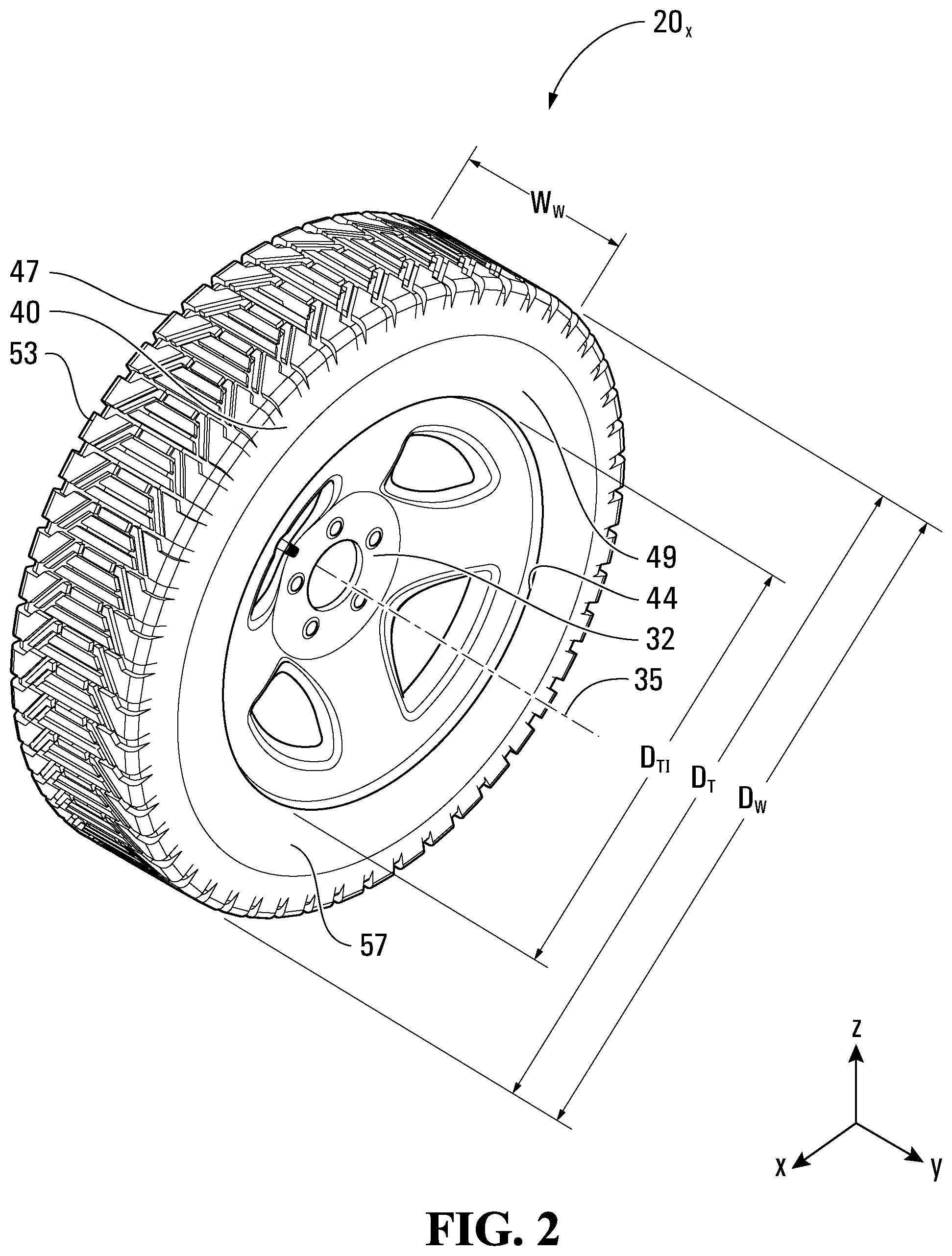 Patent US12090795 Figure 2 – Systems and methods for monitoring vehicles with tires