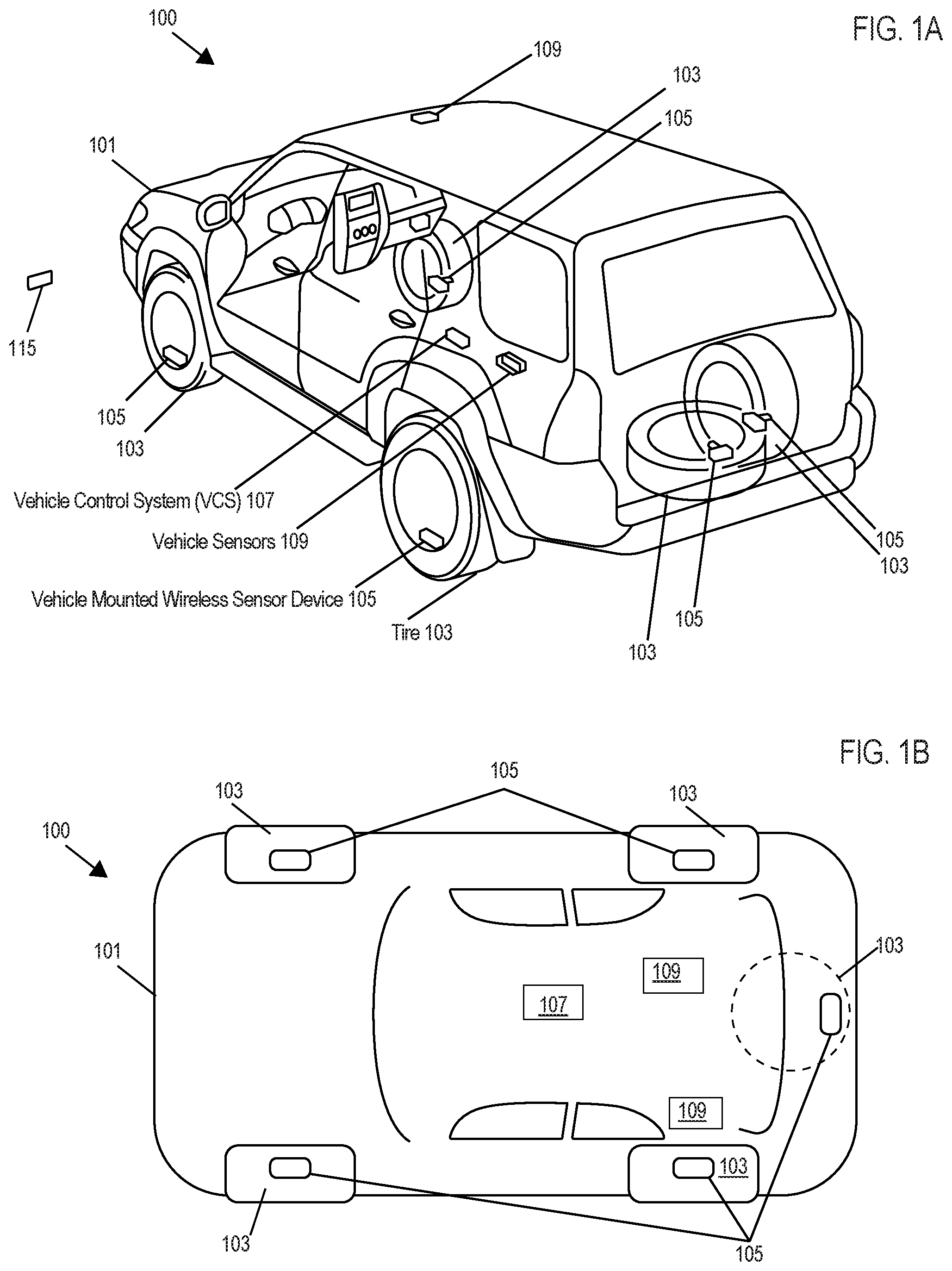 Patent US12090799 Figure 1 – Persistent alarm transmission associated with a vehicle mounted wireless sensor device
