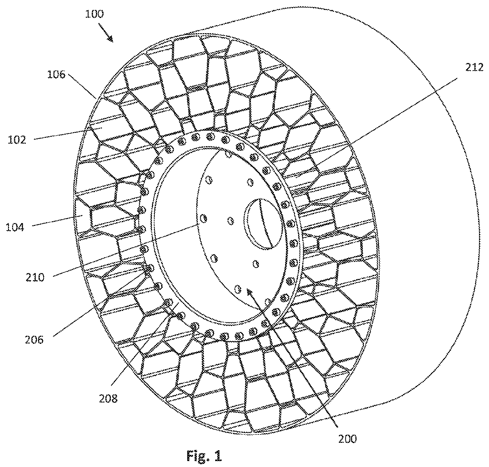 Patent US12090802 Figure 1 – Reusable rim for non-pneumatic tires