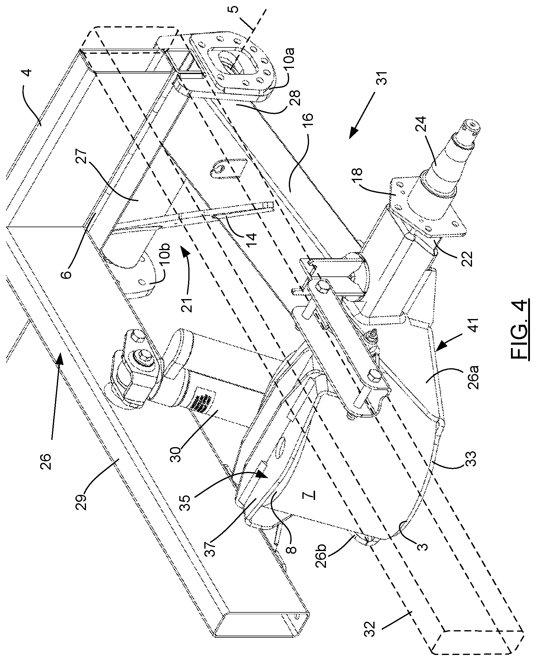 Patent US12090805 Figure 4 – Independent suspension with airbag