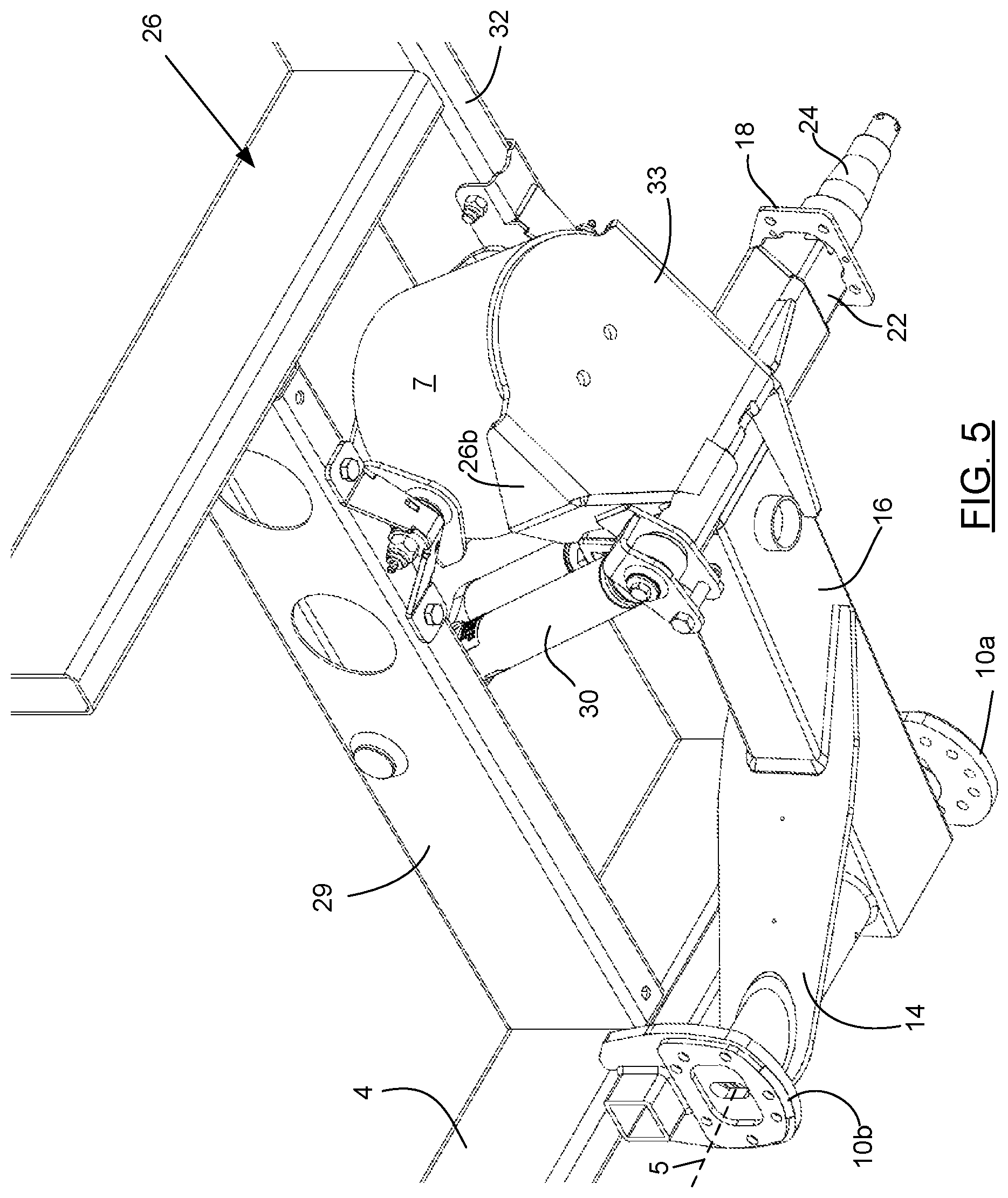 Patent US12090805 Figure 5 – Independent suspension with airbag