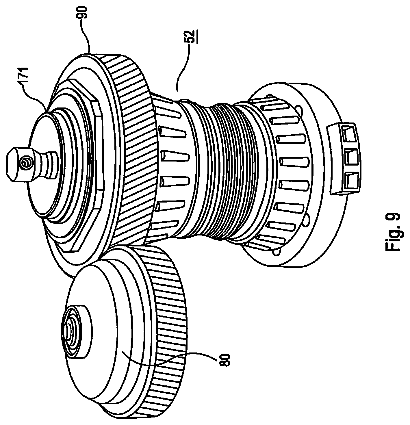 Patent US12090808 Figure 8 – Double wishbone suspension system for an in-wheel electric motor