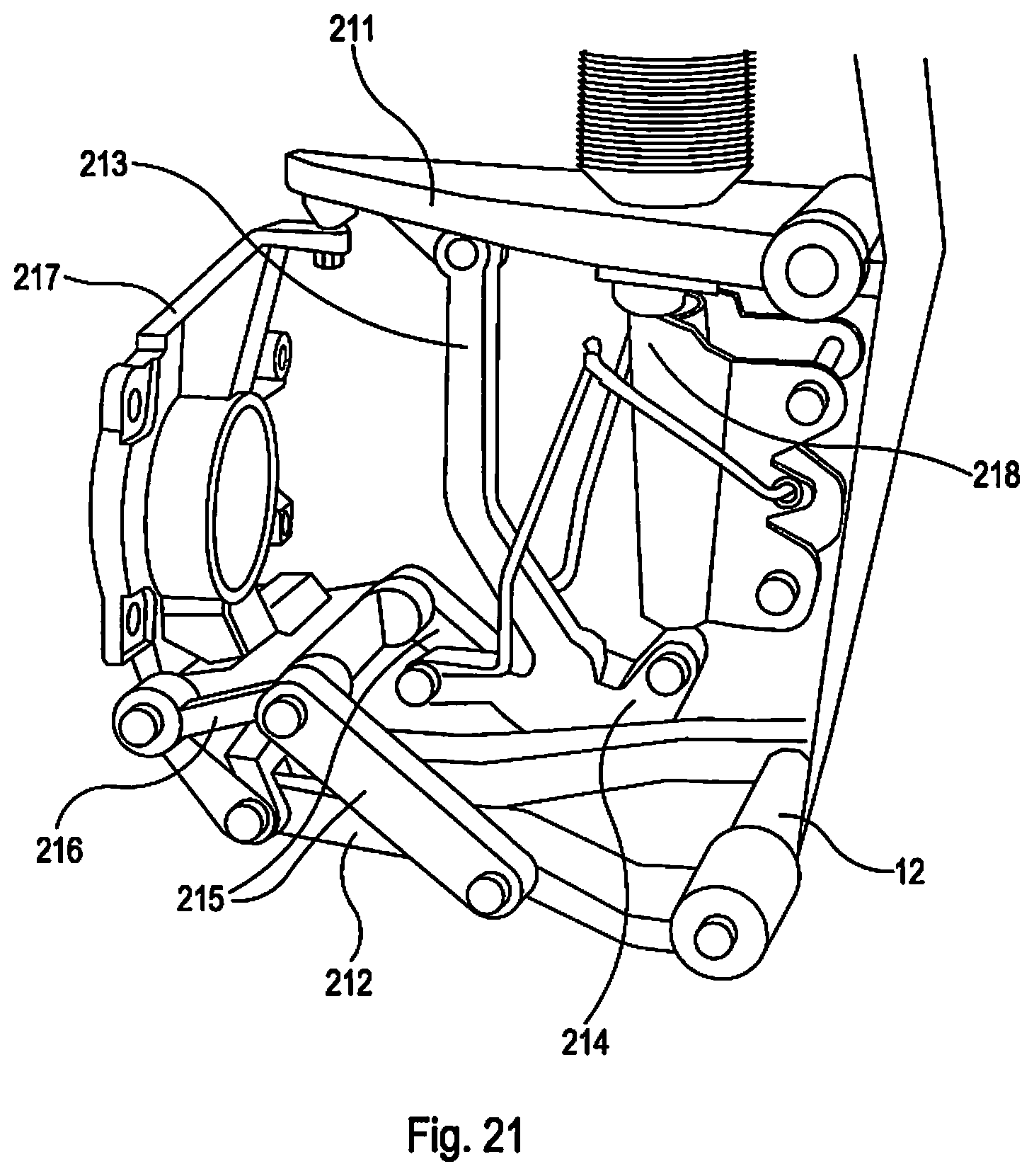 Patent US12090808 Figure 18 – Double wishbone suspension system for an in-wheel electric motor