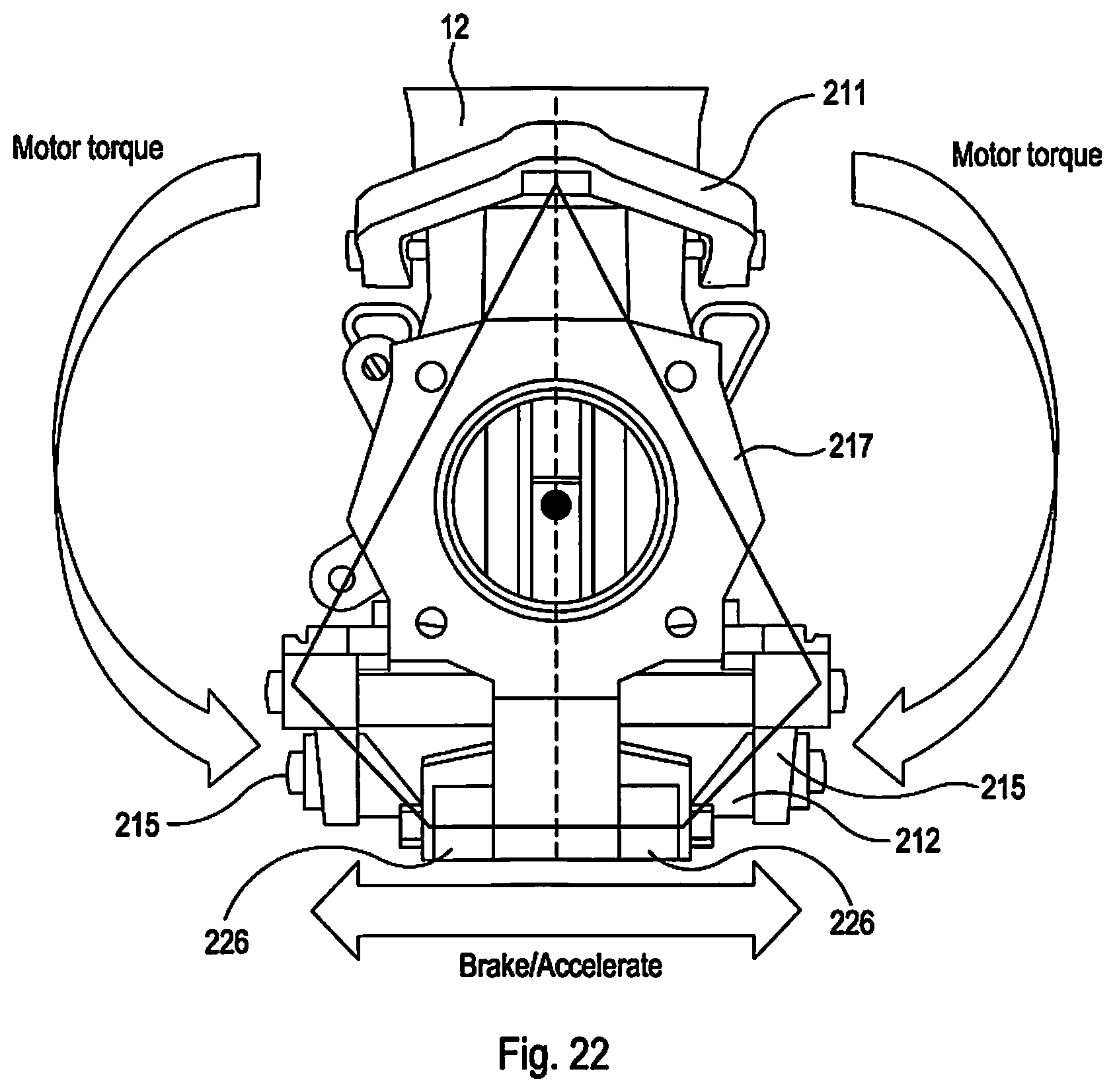 Patent US12090808 Figure 19 – Double wishbone suspension system for an in-wheel electric motor