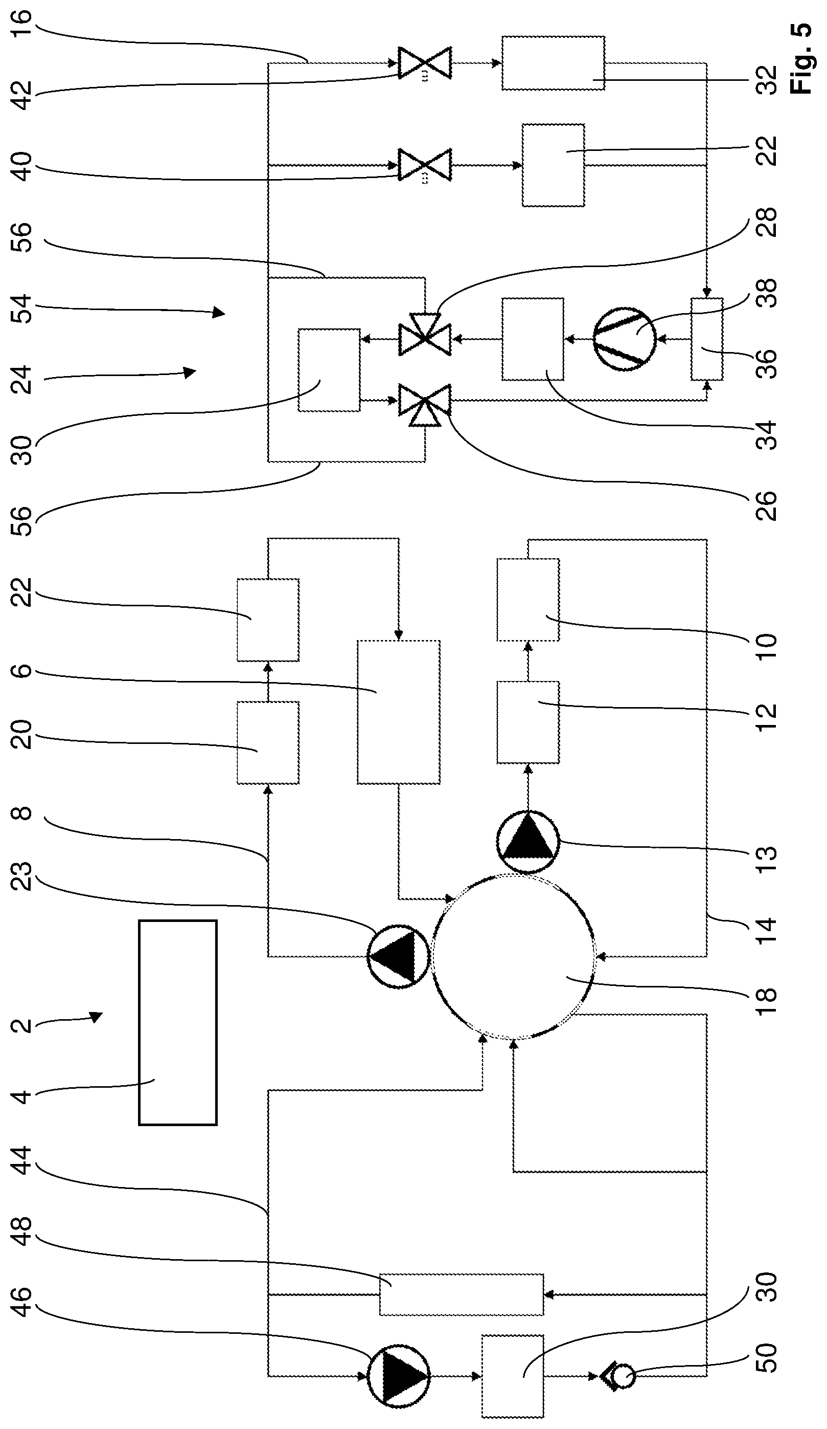 Patent US12090810 Figure 5 – Thermal management system for an electric vehicle and method for operating said thermal management system