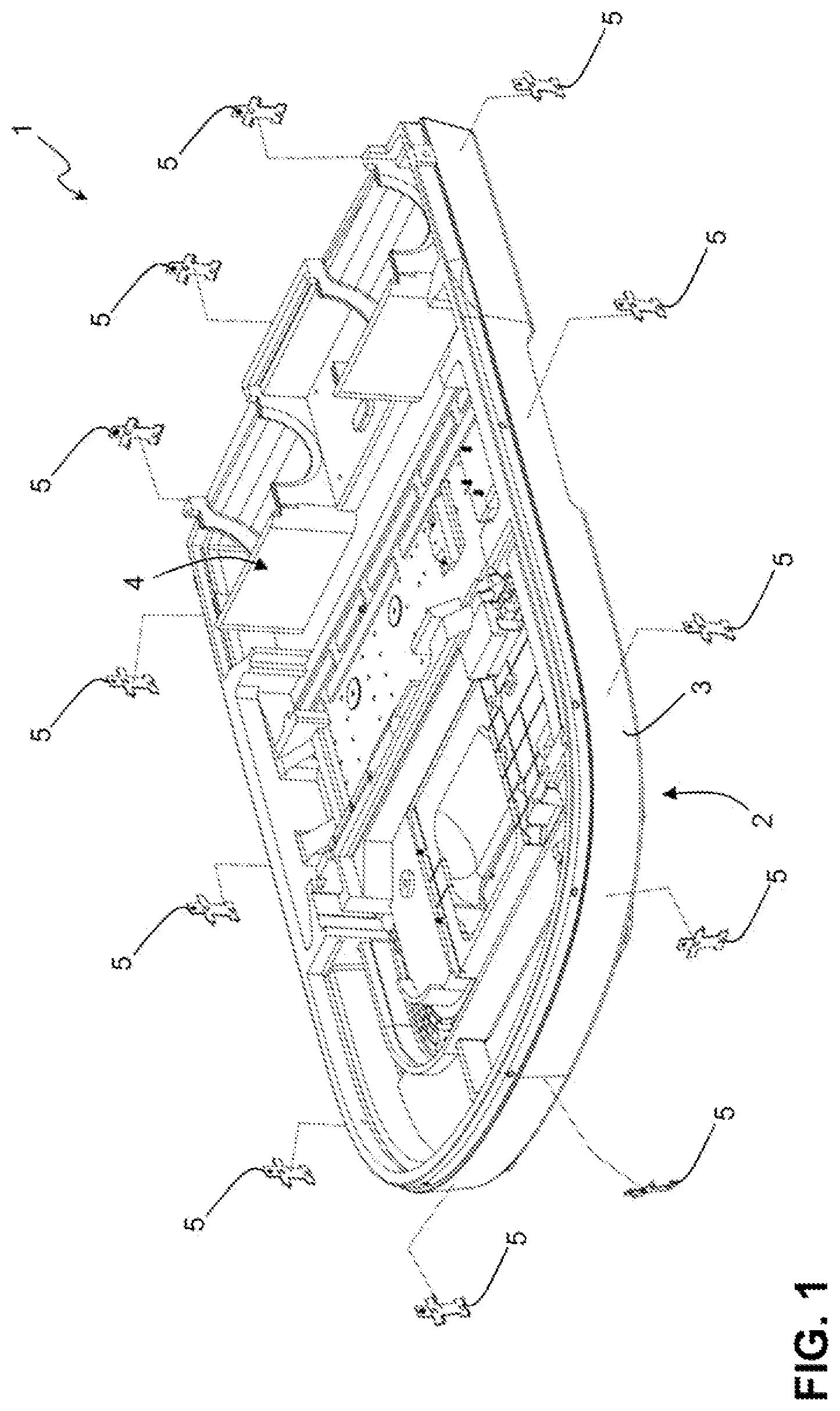 Patent US12090811 Figure 1 – Roof top air conditioner unit, methods for producing, assembling and installing the roof top air conditioner unit and vehicle with the roof top air conditioner unit