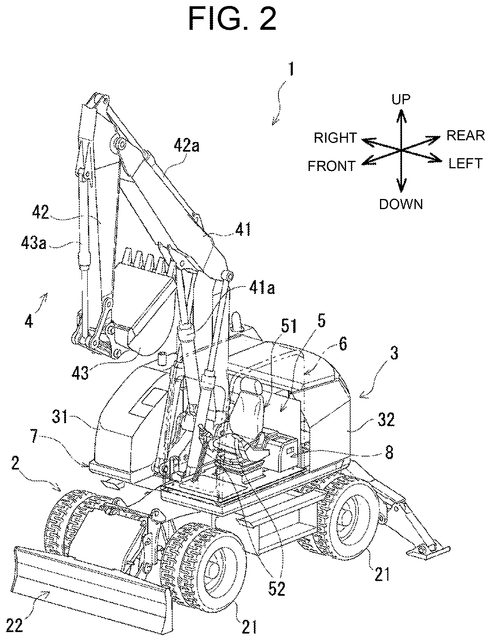 Patent US12090812 Figure 2 – Construction machine