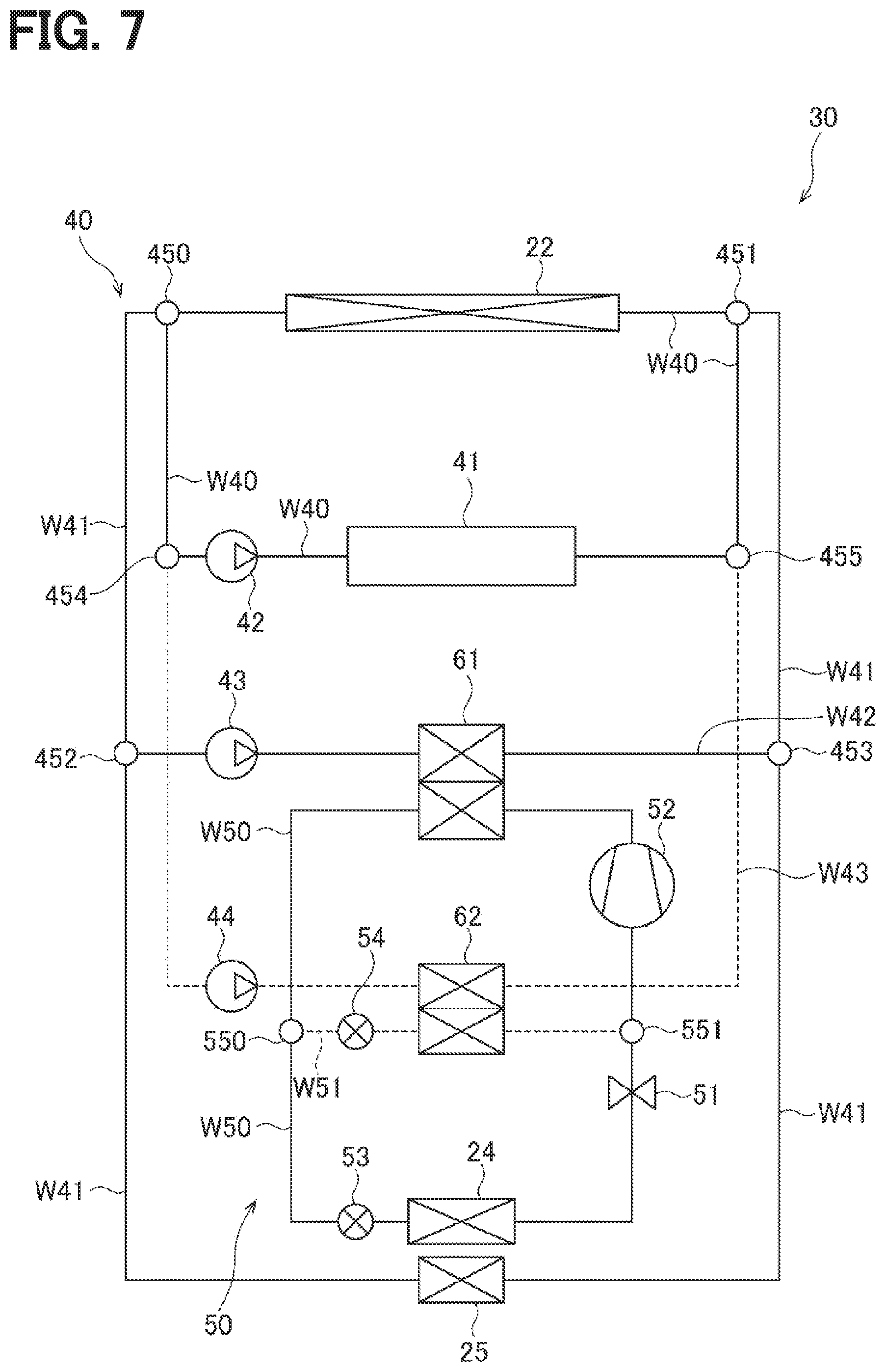 Patent US12090814 Figure 7 – Vehicle heat exchange system