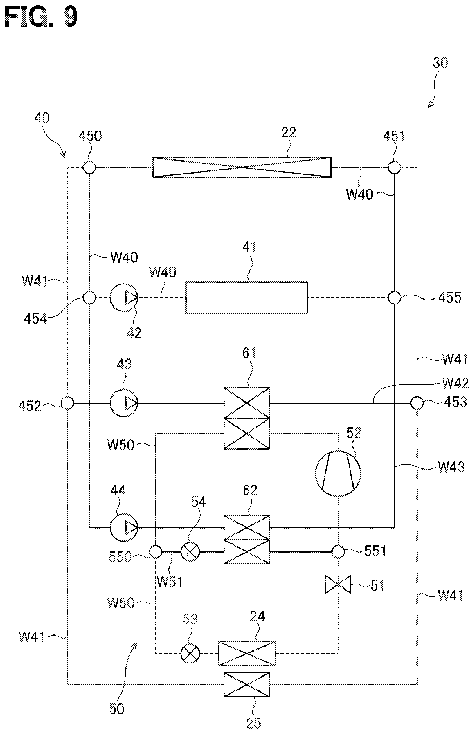 Patent US12090814 Figure 9 – Vehicle heat exchange system