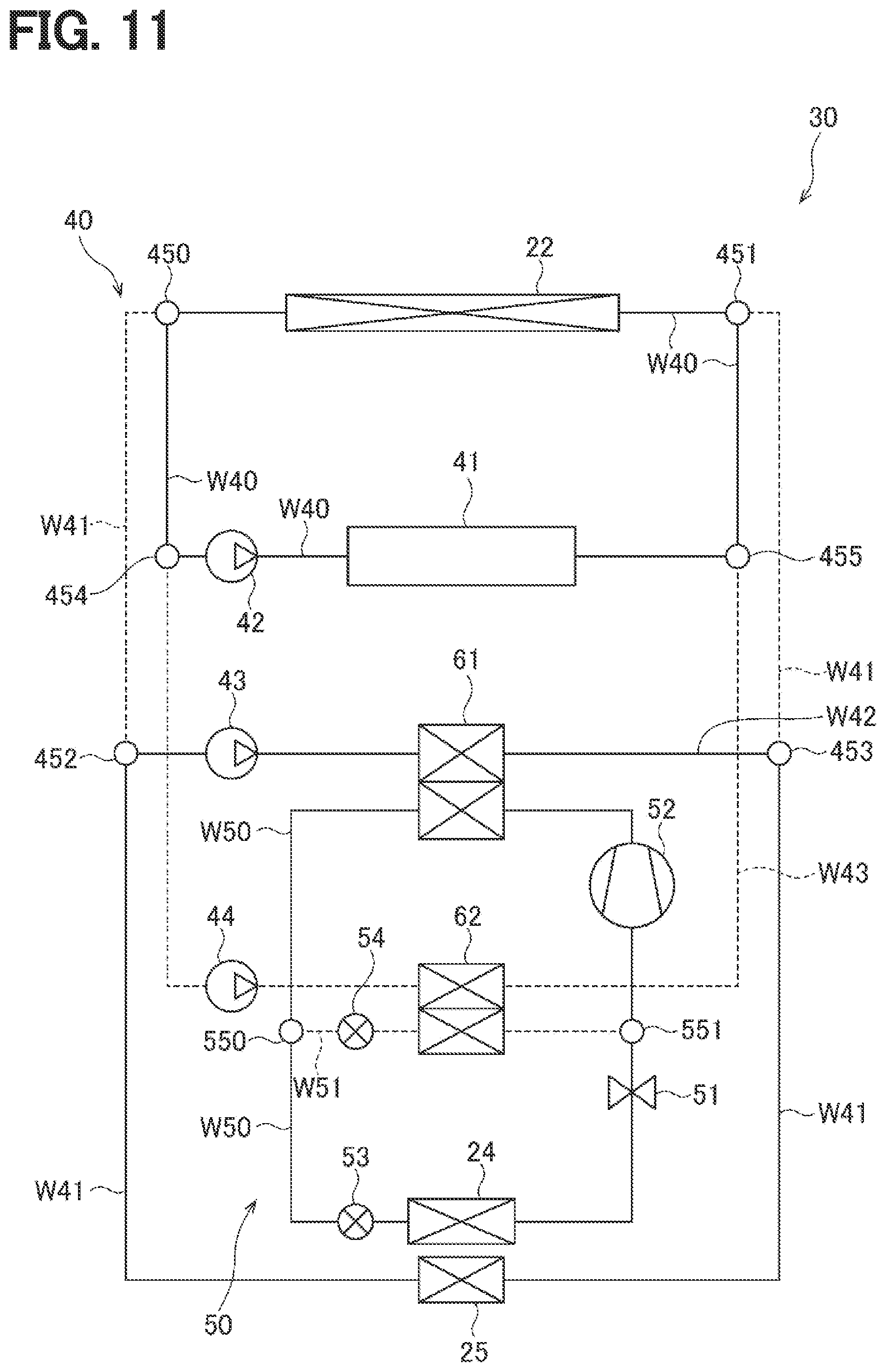 Patent US12090814 Figure 11 – Vehicle heat exchange system