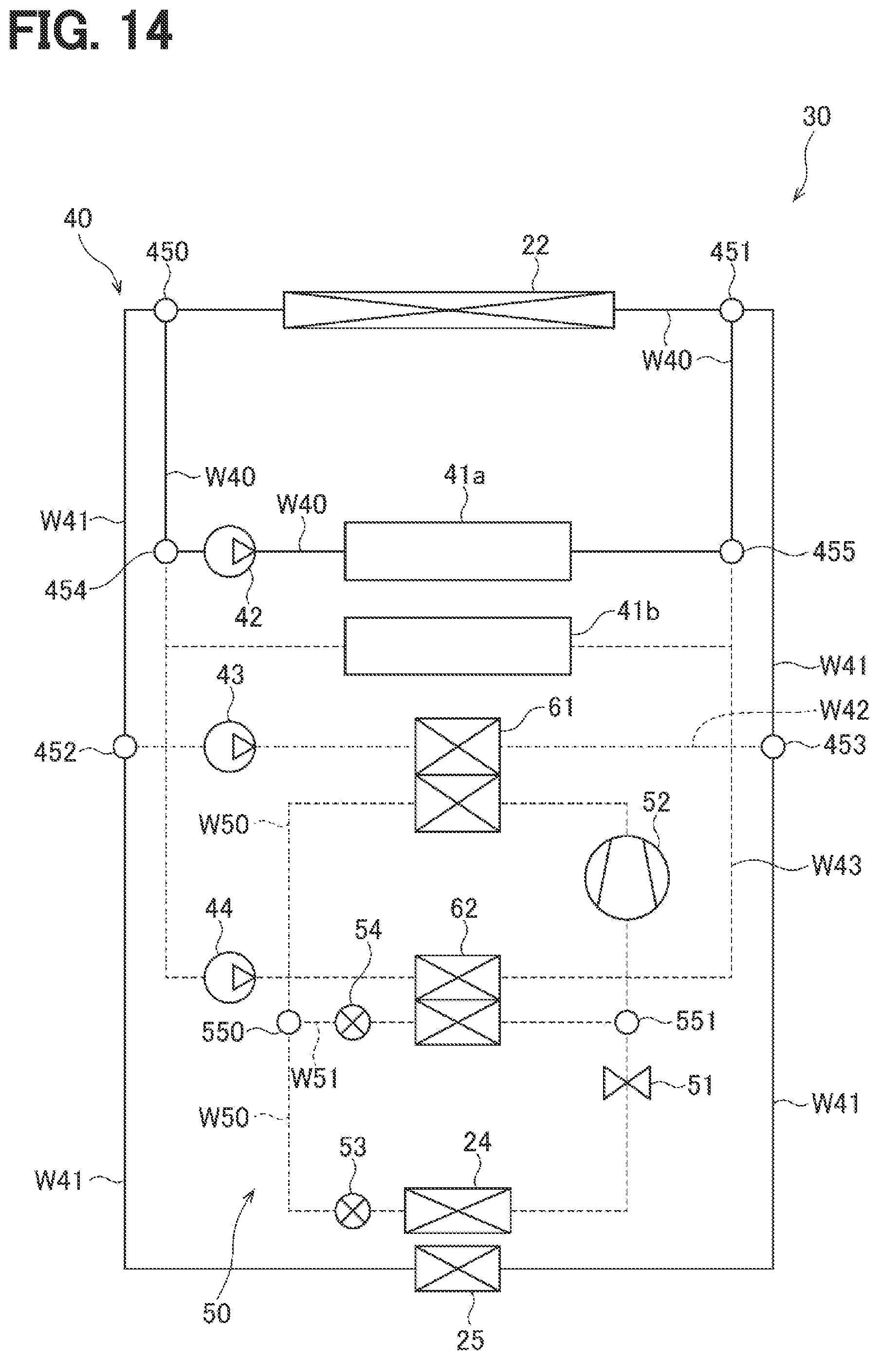 Patent US12090814 Figure 14 – Vehicle heat exchange system
