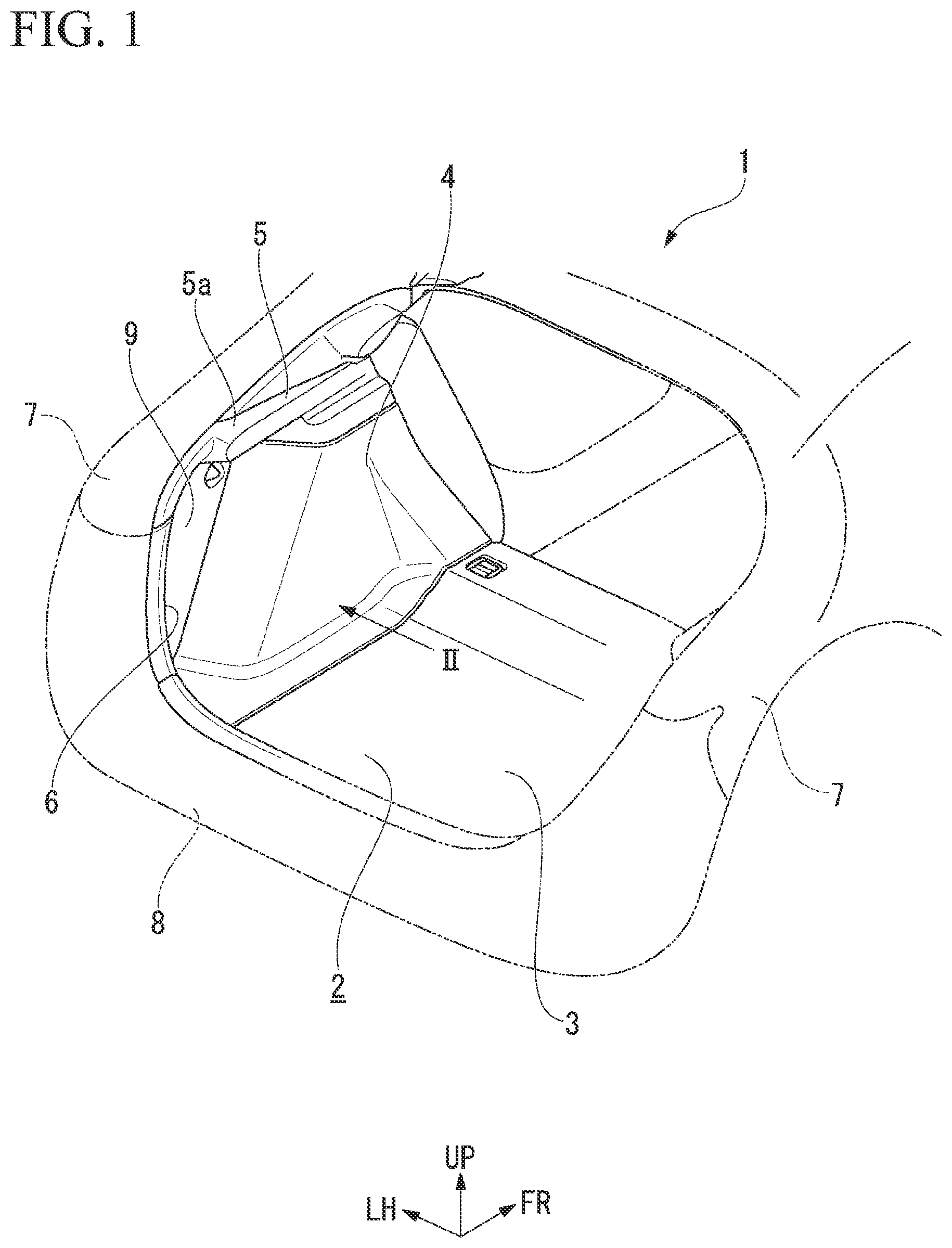Patent US12090815 Figure 1 – Ventilation structure of vehicle