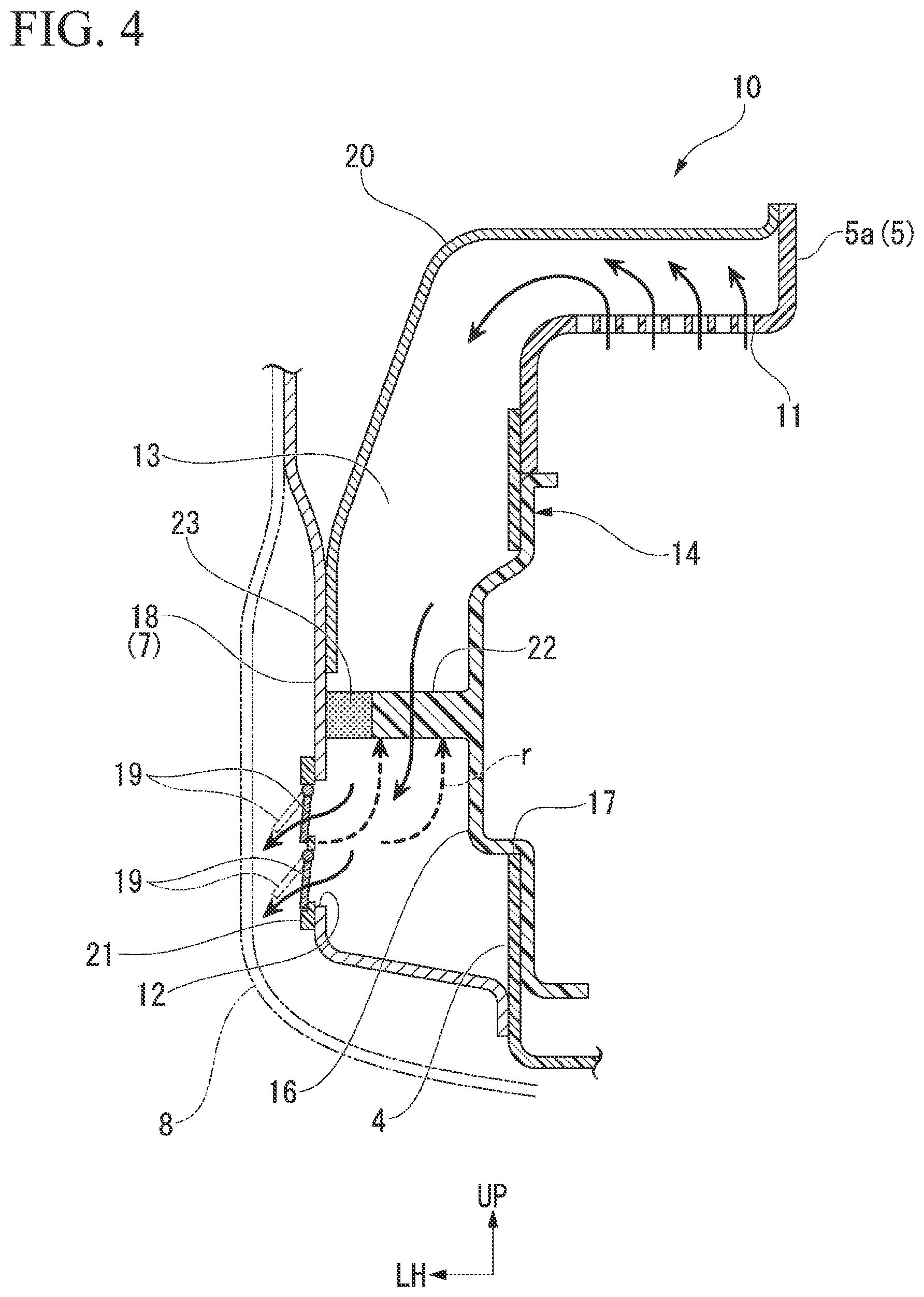 Patent US12090815 Figure 4 – Ventilation structure of vehicle