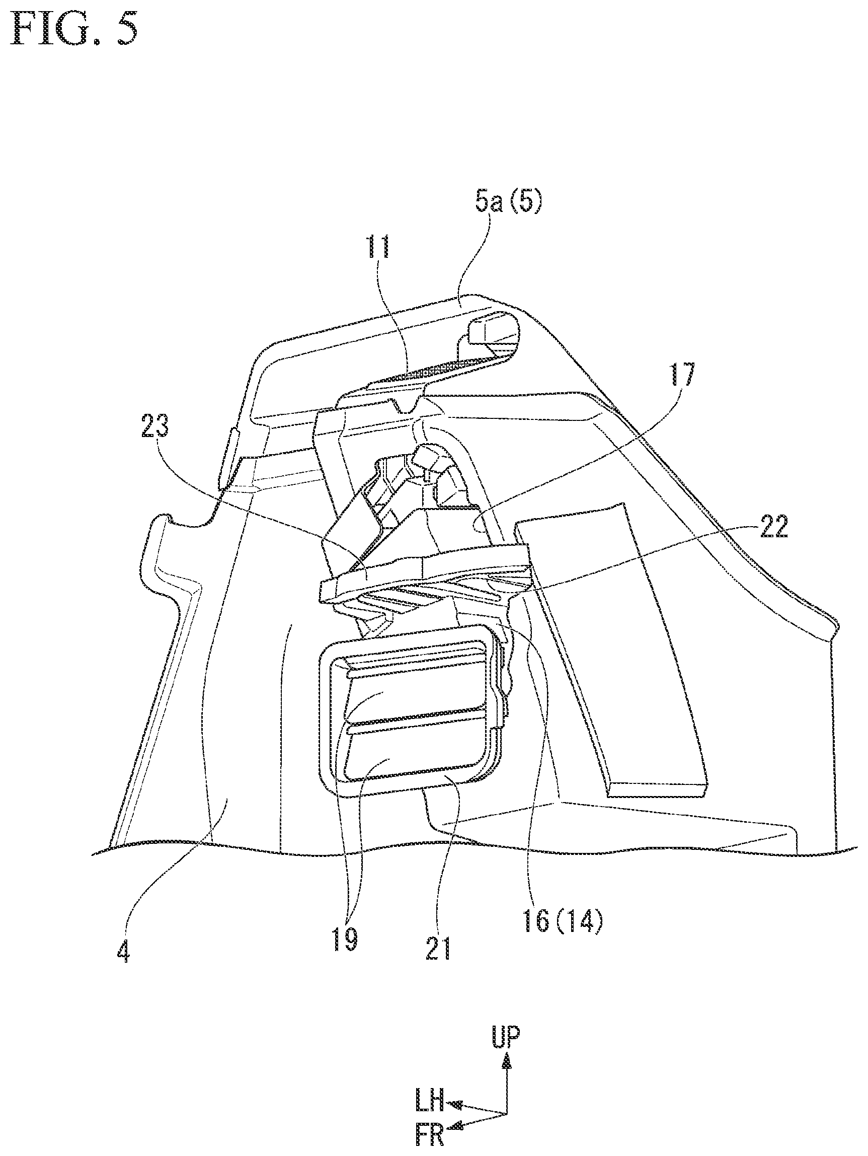 Patent US12090815 Figure 5 – Ventilation structure of vehicle