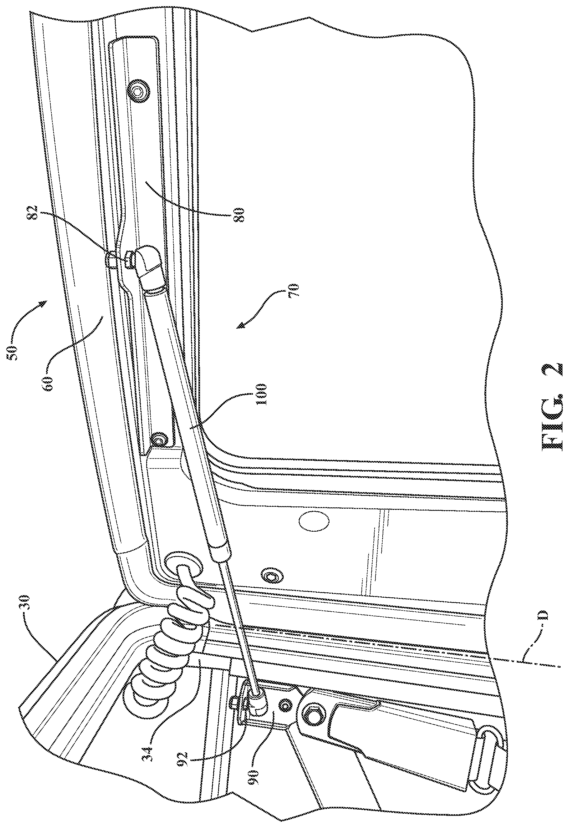 Patent US12090822 Figure 2 – Utility vehicle door travel control system
