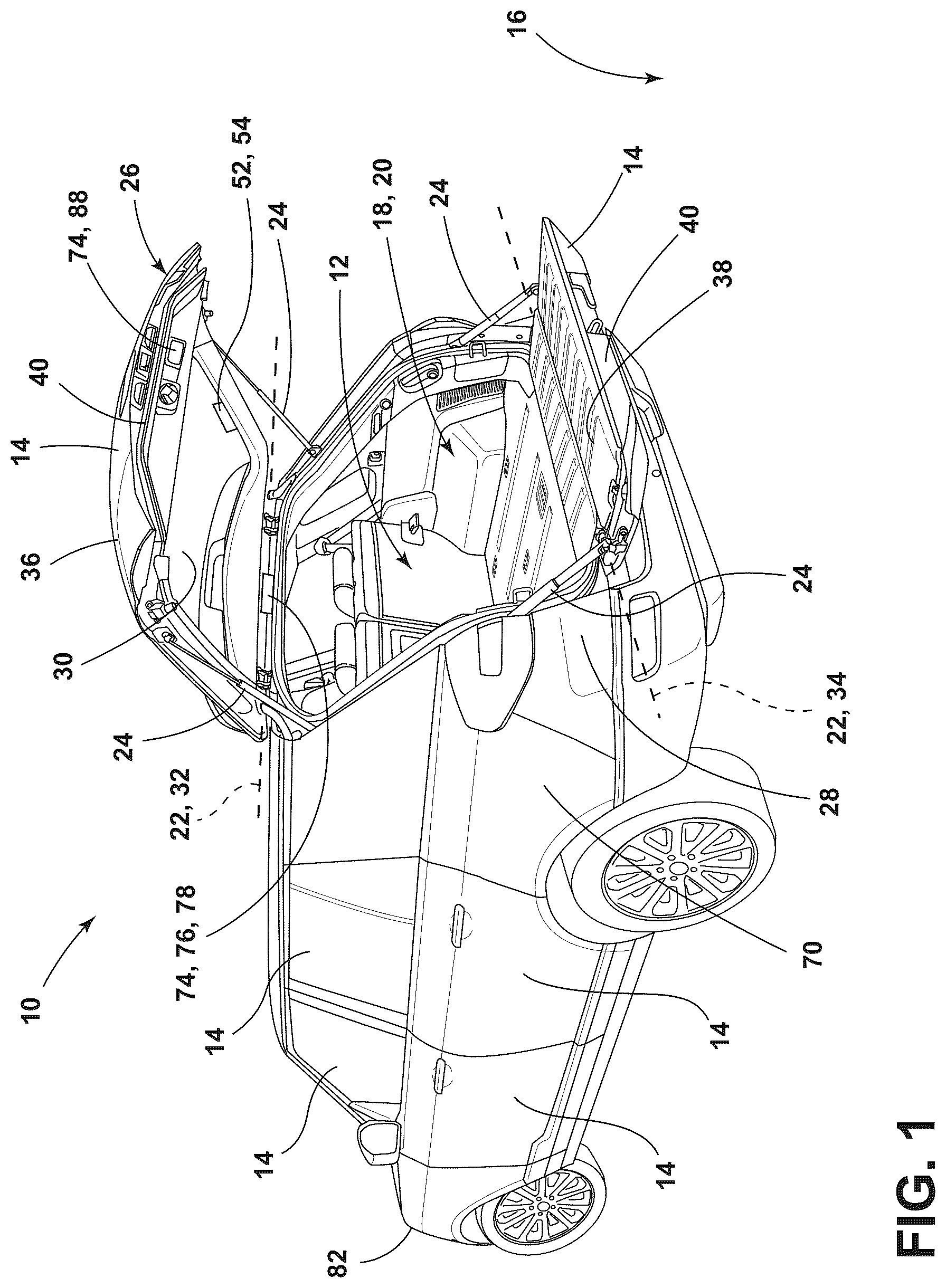 Patent US12090824 Figure 1 – System for a vehicle with a trailer coupled thereto