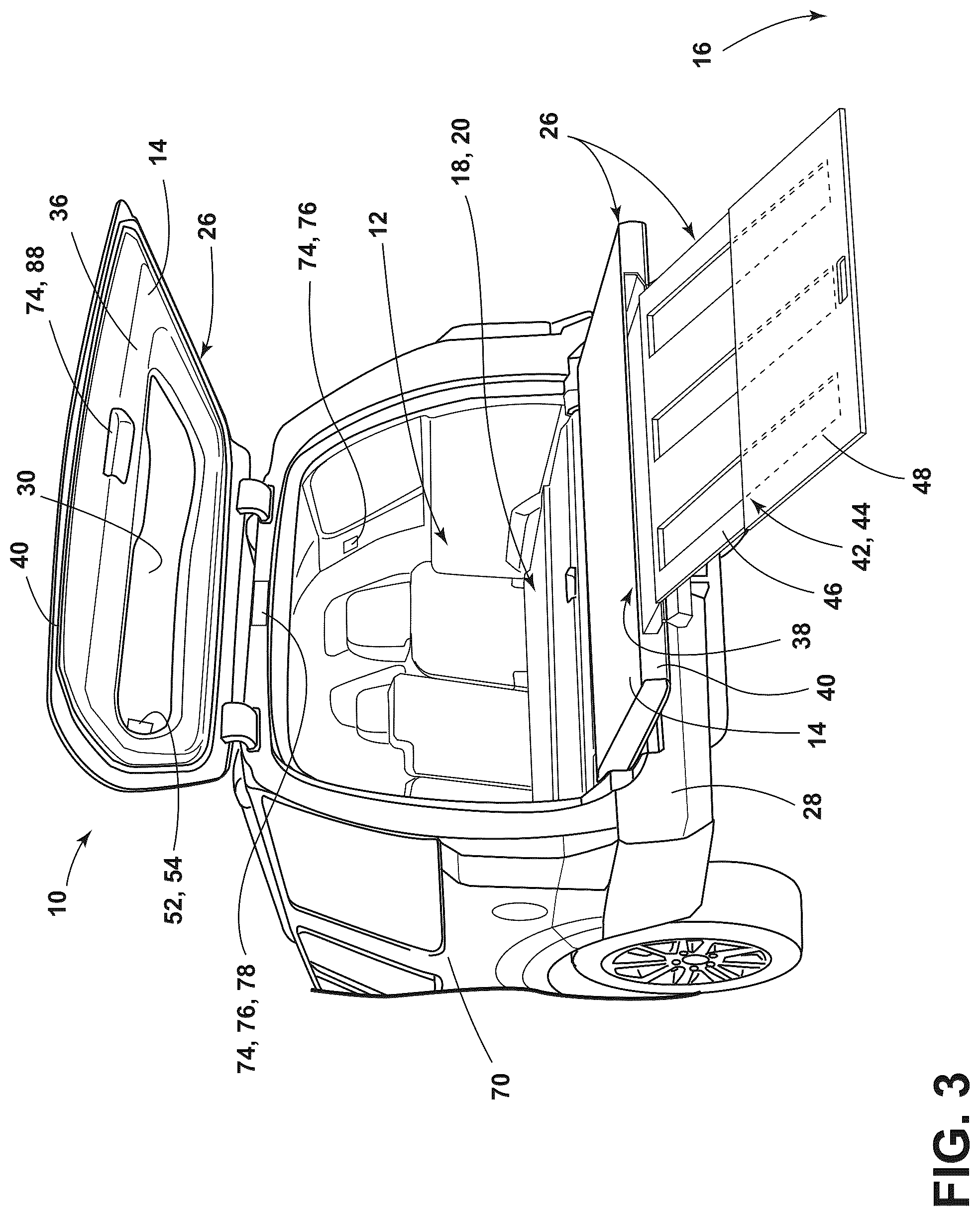 Patent US12090824 Figure 3 – System for a vehicle with a trailer coupled thereto