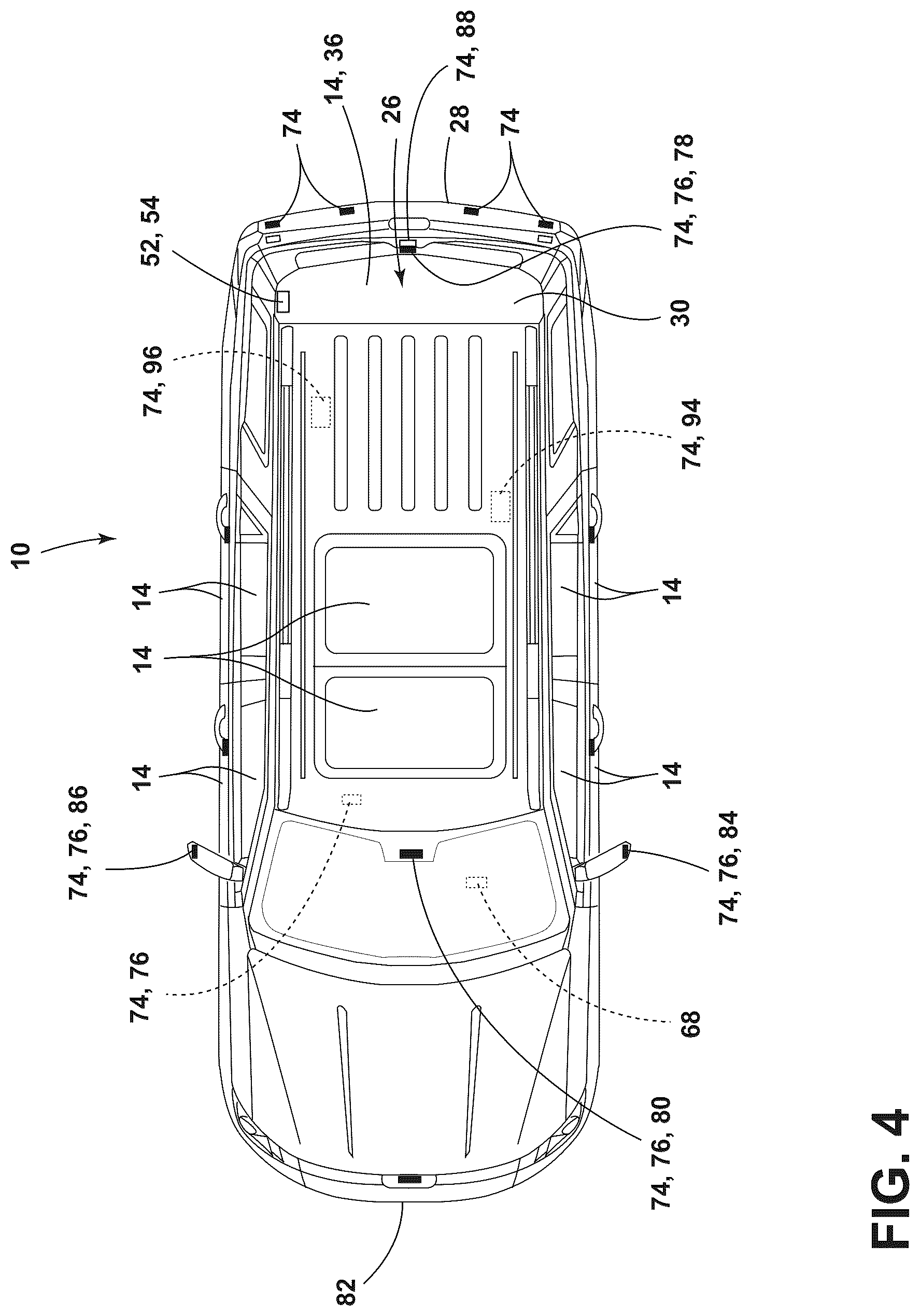 Patent US12090824 Figure 4 – System for a vehicle with a trailer coupled thereto