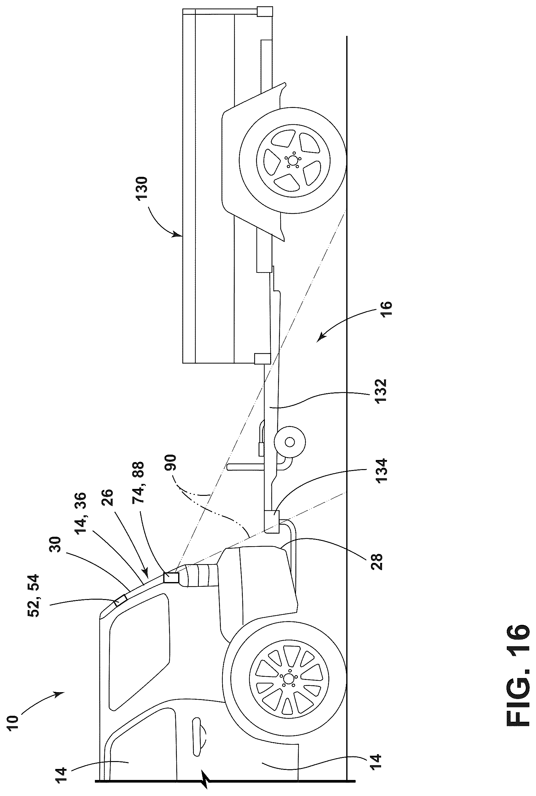 Patent US12090824 Figure 15 – System for a vehicle with a trailer coupled thereto
