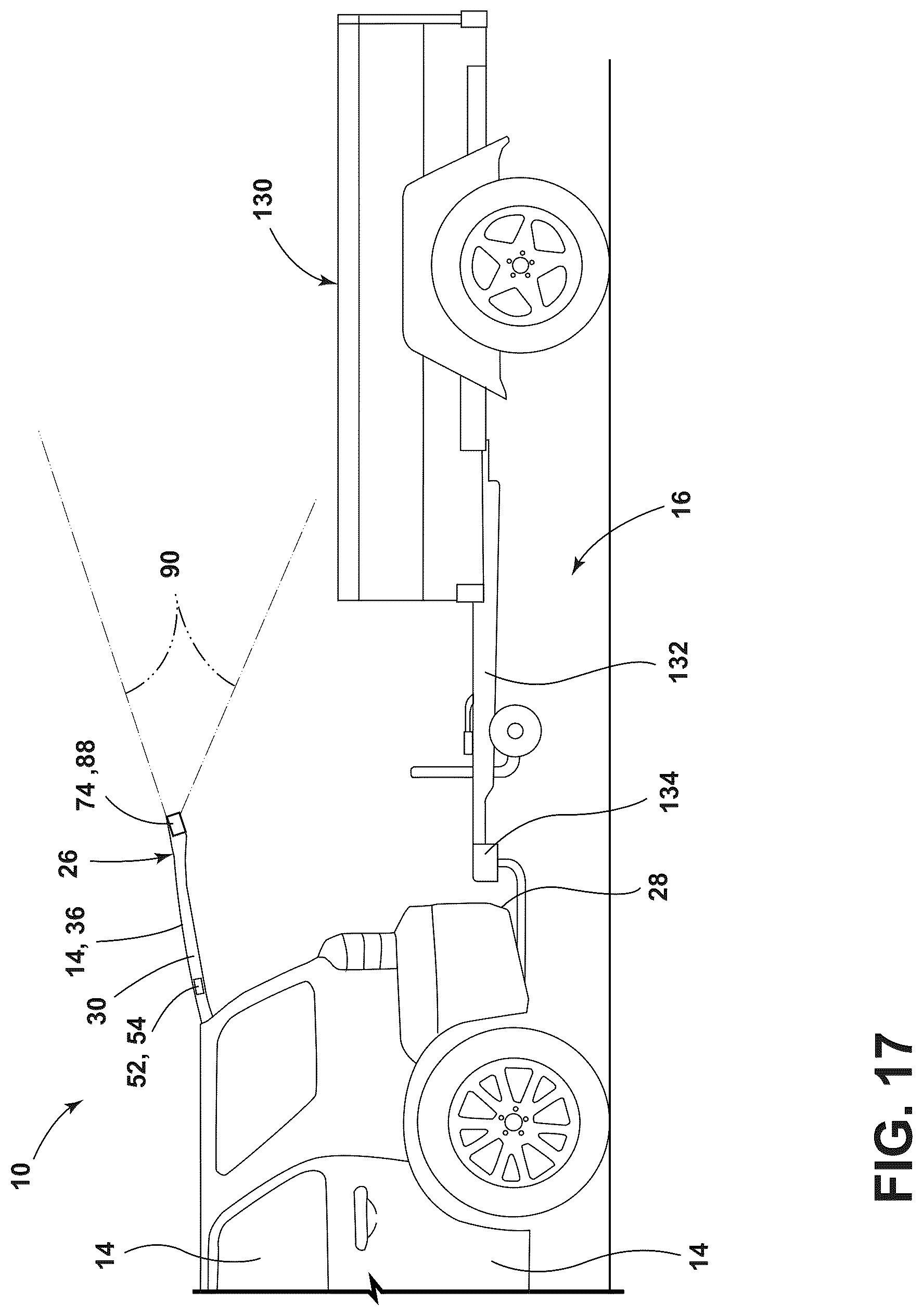 Patent US12090824 Figure 16 – System for a vehicle with a trailer coupled thereto