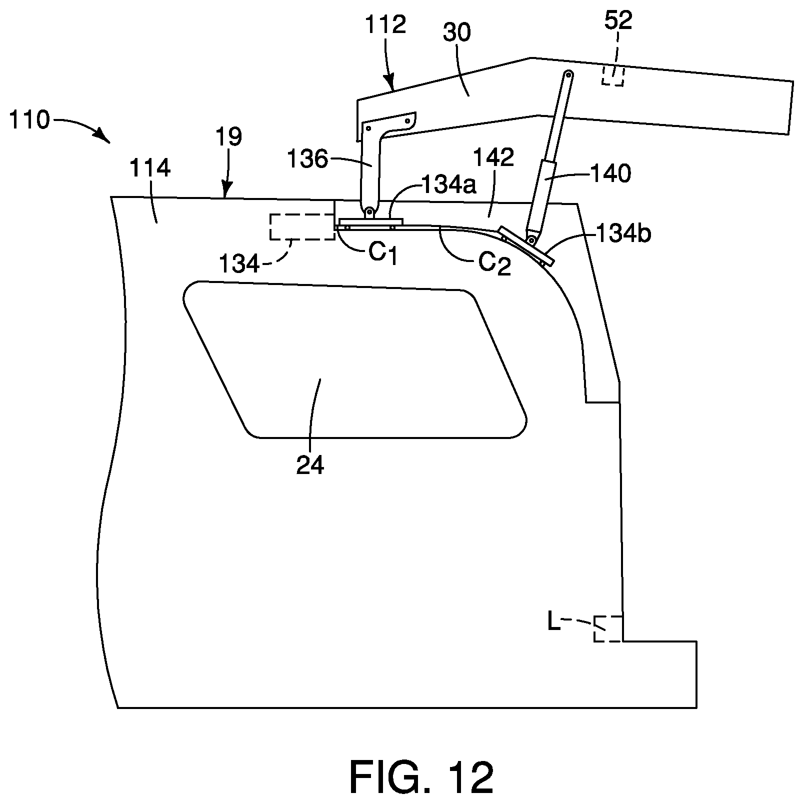 Patent US12090825 Figure 7 – Rear door assembly
