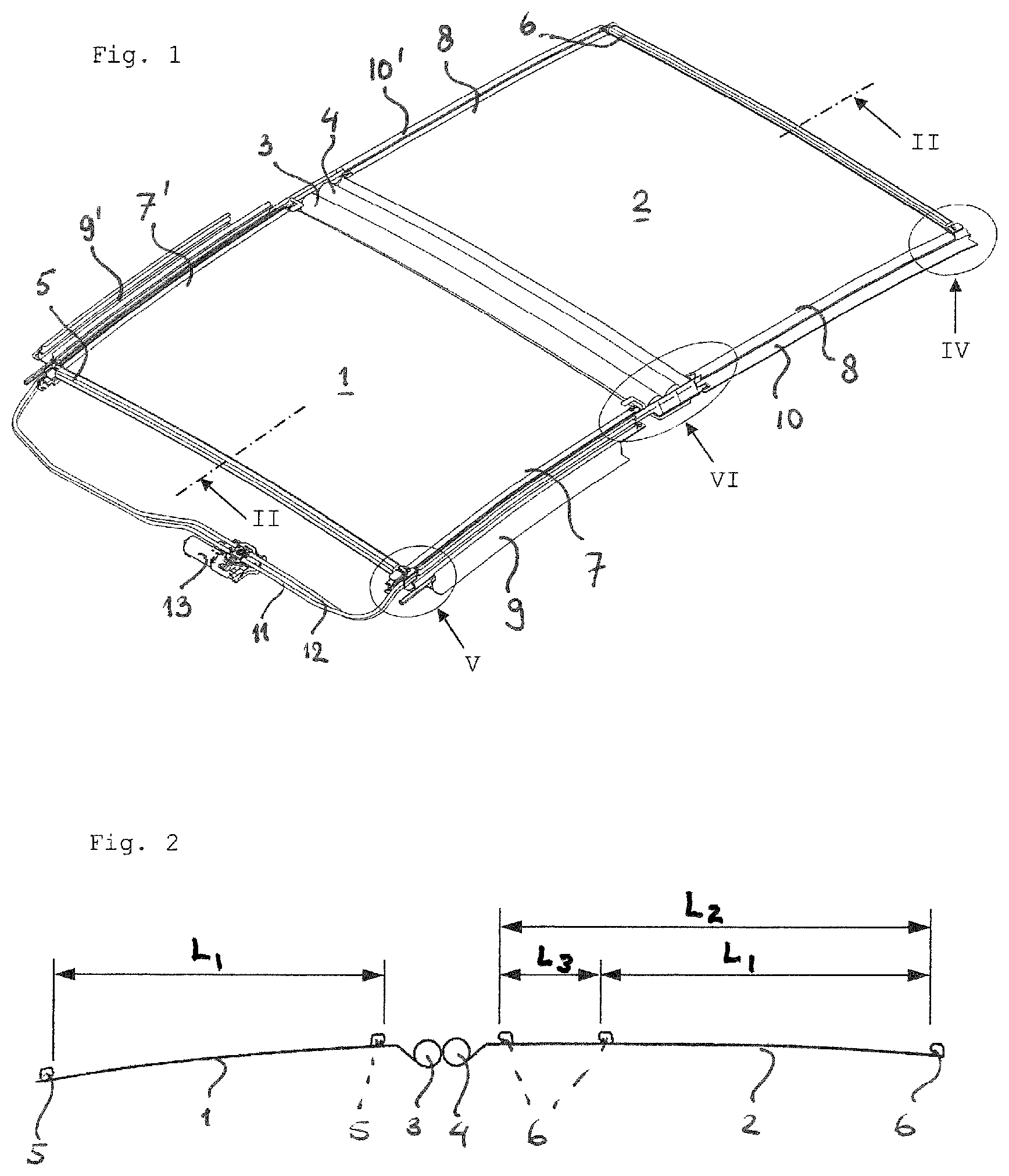 Patent US12090827 Figure 1 – Sunshade assembly
