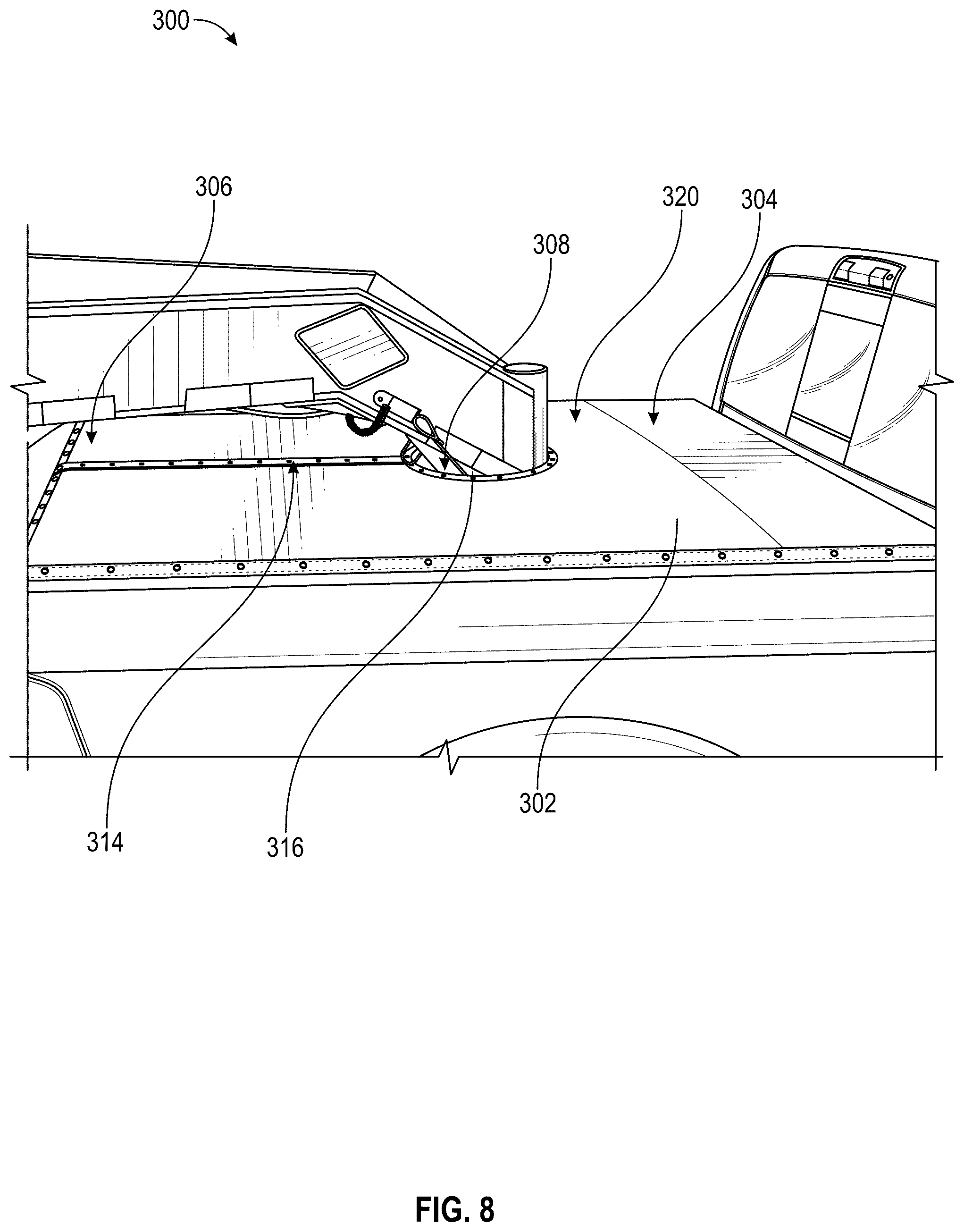 Patent US12090828 Figure 7 – Tonneau cover system