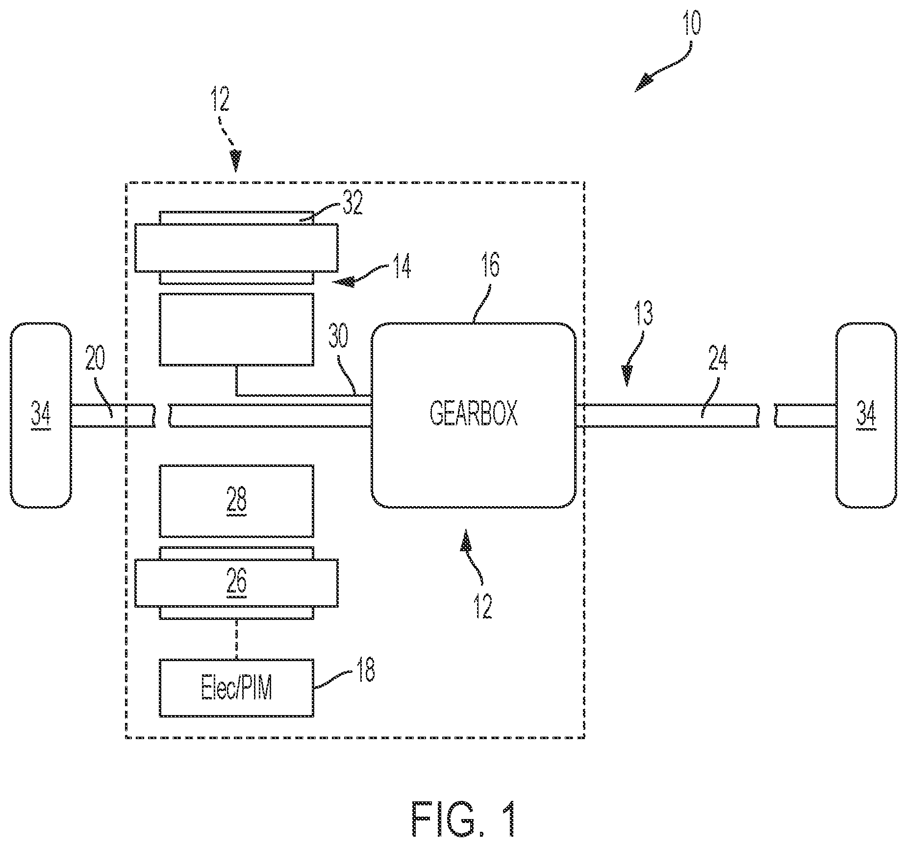 Patent US12090829 Figure 1 – Gearbox for electric vehicle