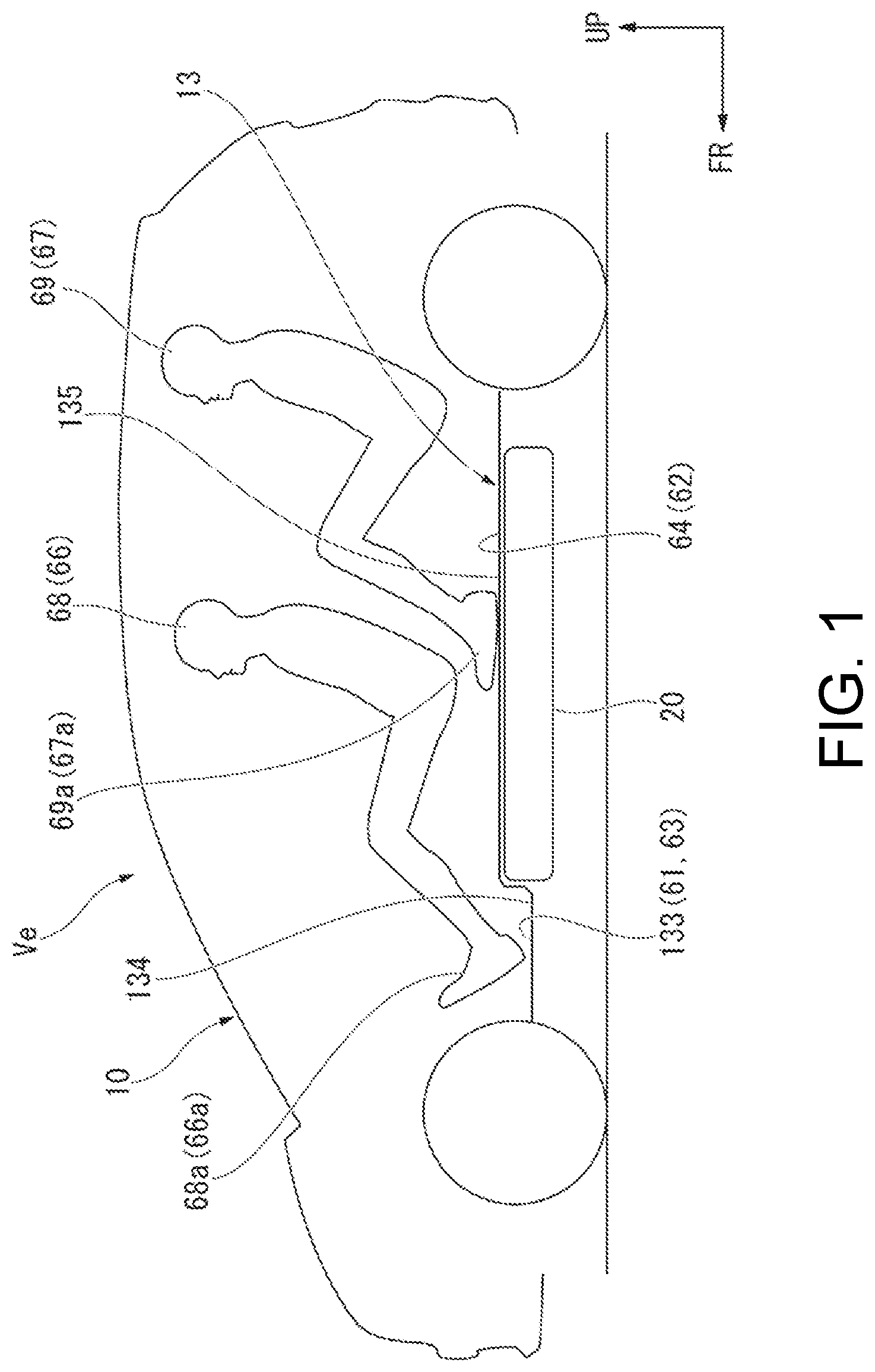 Patent US12090831 Figure 1 – Vehicle body lower structure