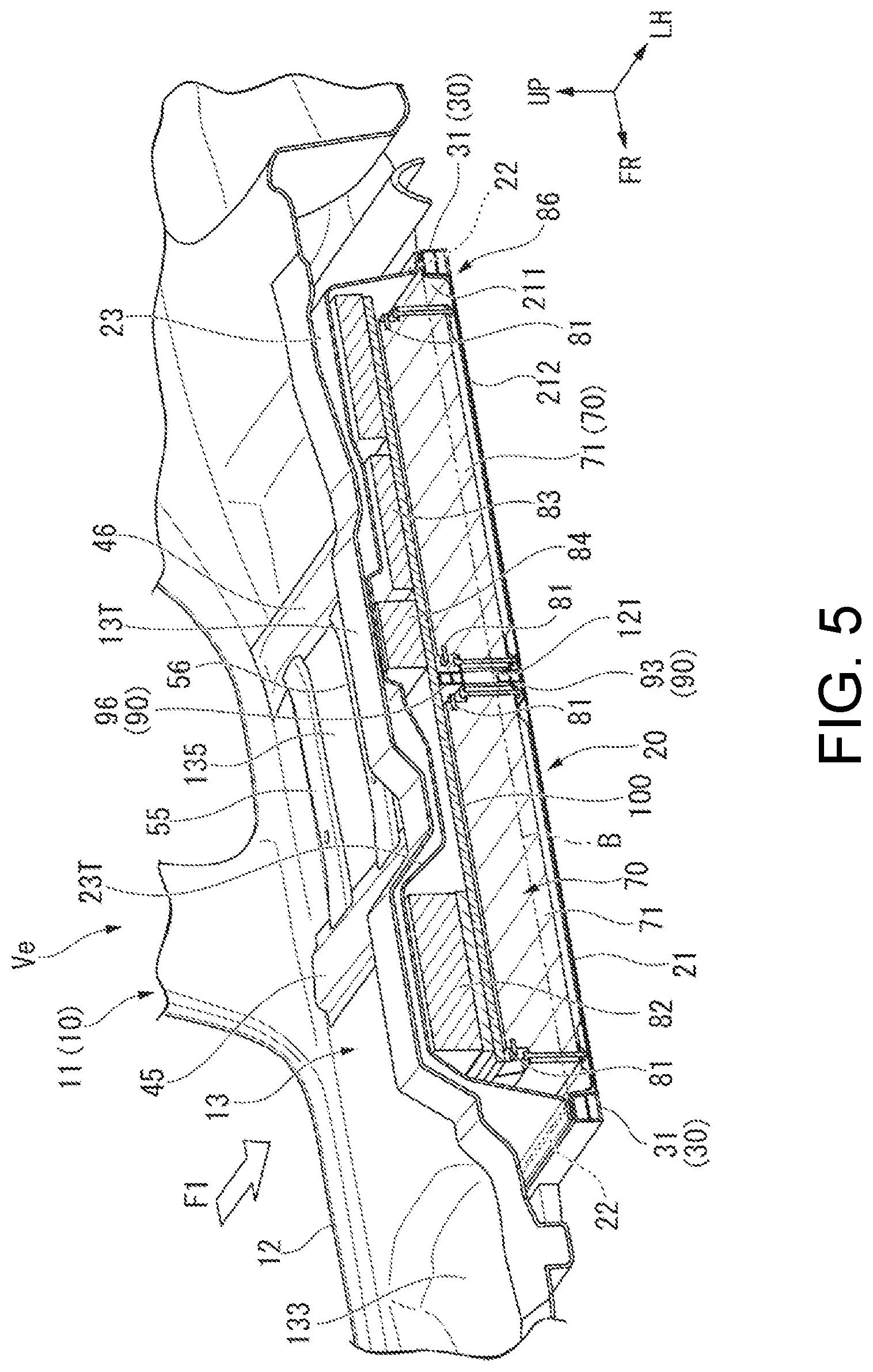 Patent US12090831 Figure 5 – Vehicle body lower structure