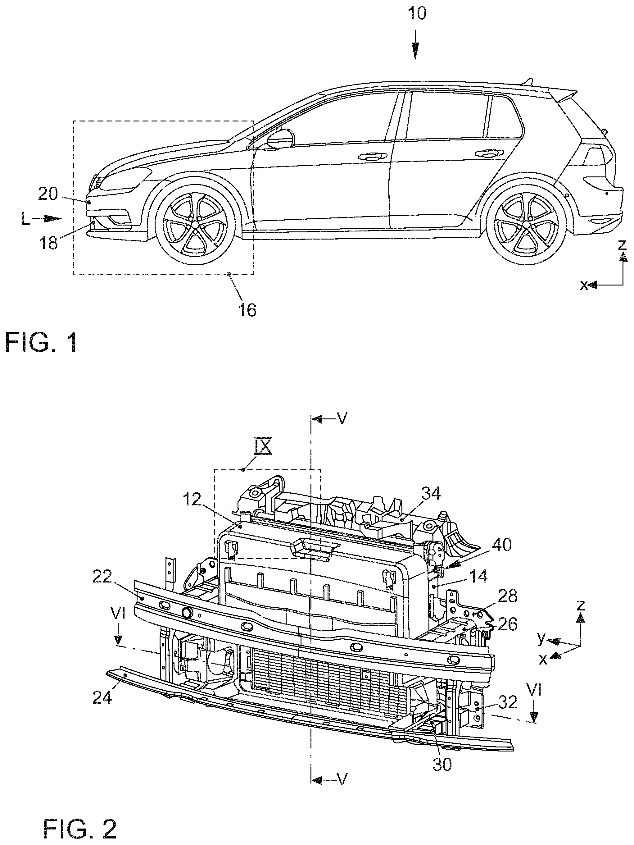 Patent US12090835 Figure 1 – Arrangement of an air guiding element made of foam on a cooler element, and cooler element and air guiding element made of foam
