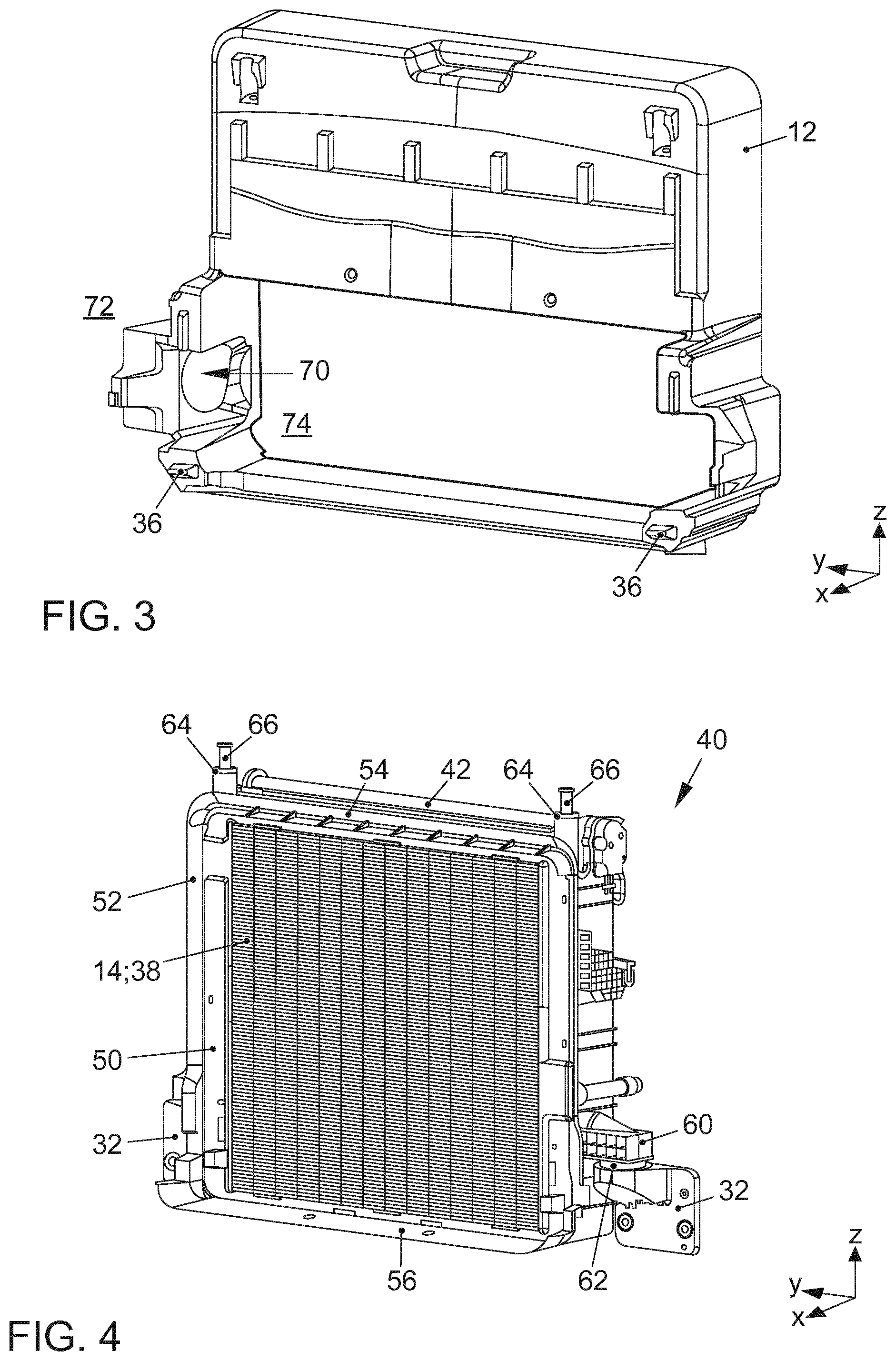 Patent US12090835 Figure 2 – Arrangement of an air guiding element made of foam on a cooler element, and cooler element and air guiding element made of foam