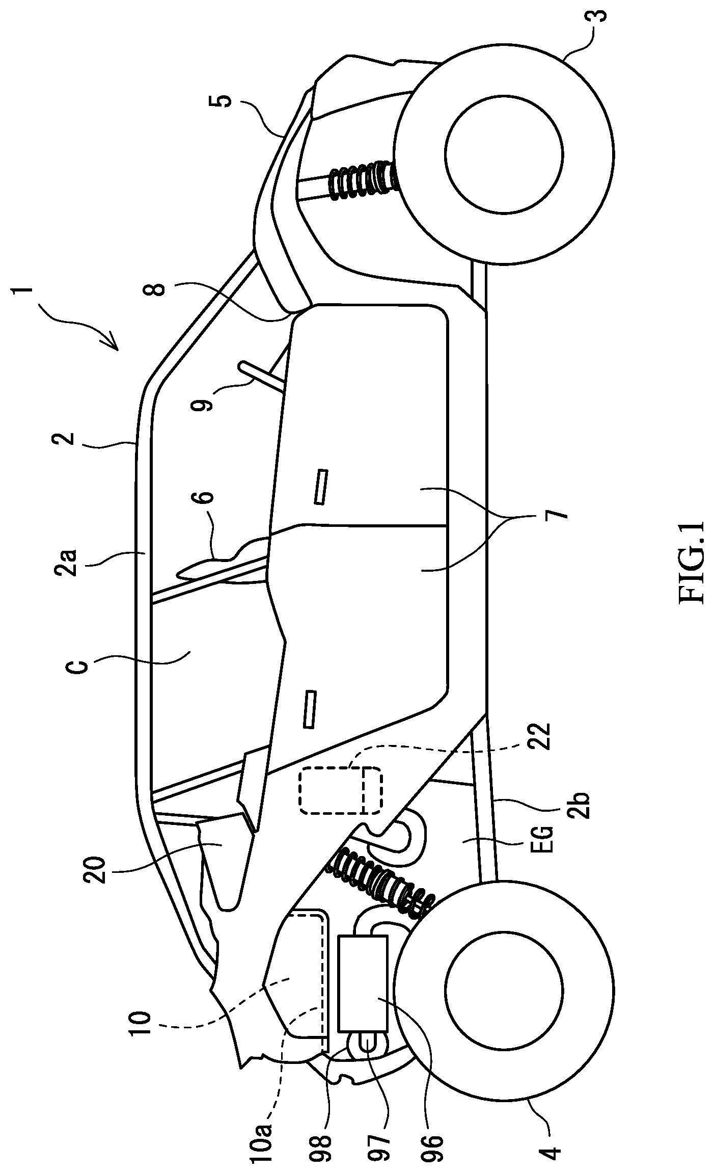 Patent US12090836 Figure 1 – Off-road vehicle