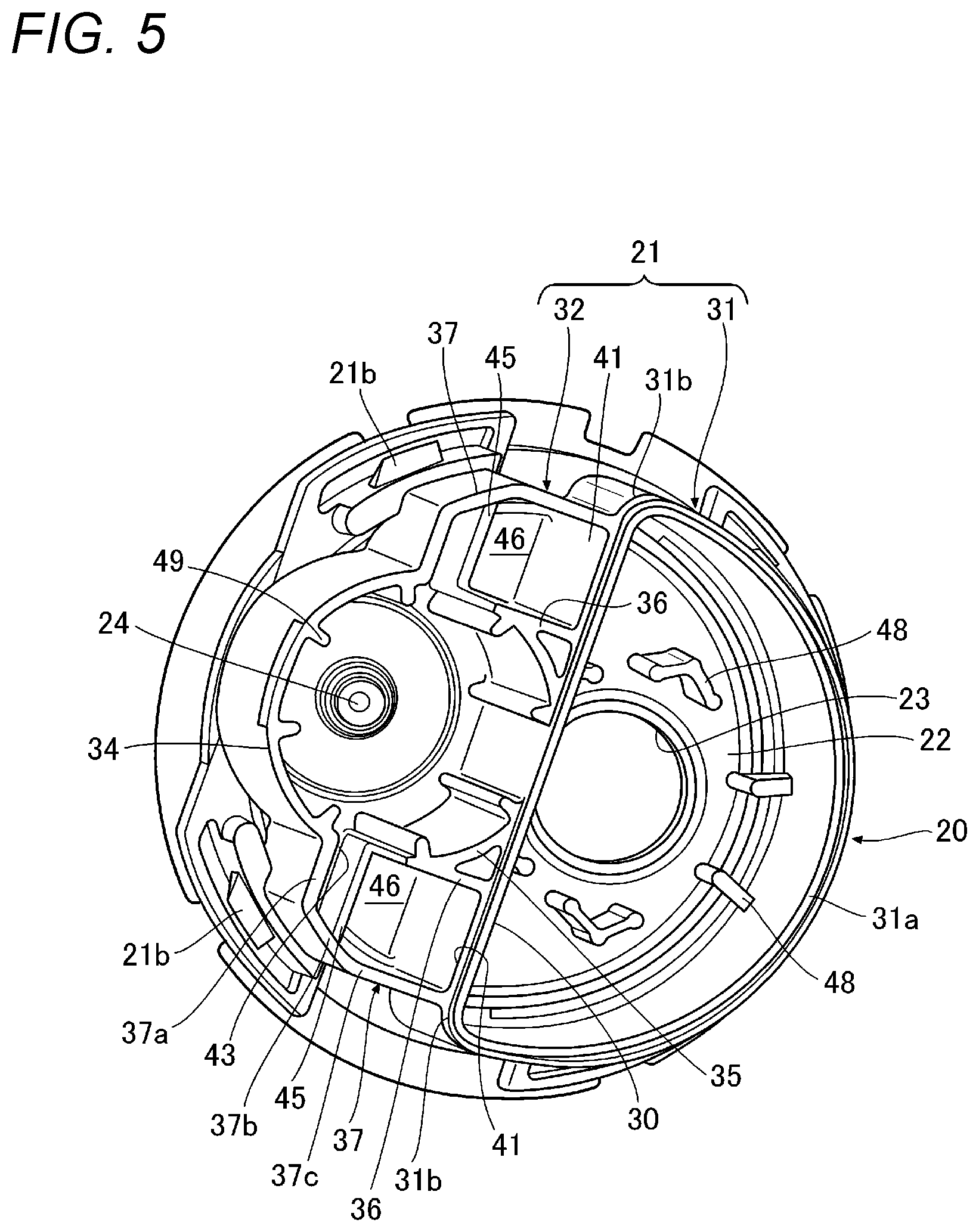 Patent US12090838 Figure 5 – Valve device for fuel tank