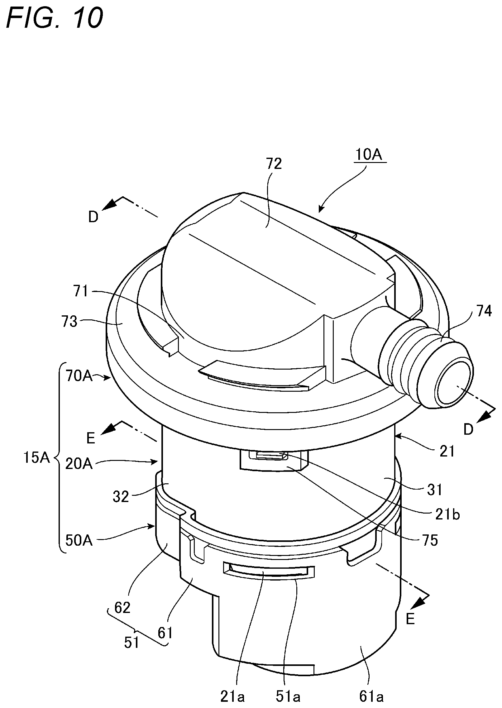 Patent US12090838 Figure 10 – Valve device for fuel tank